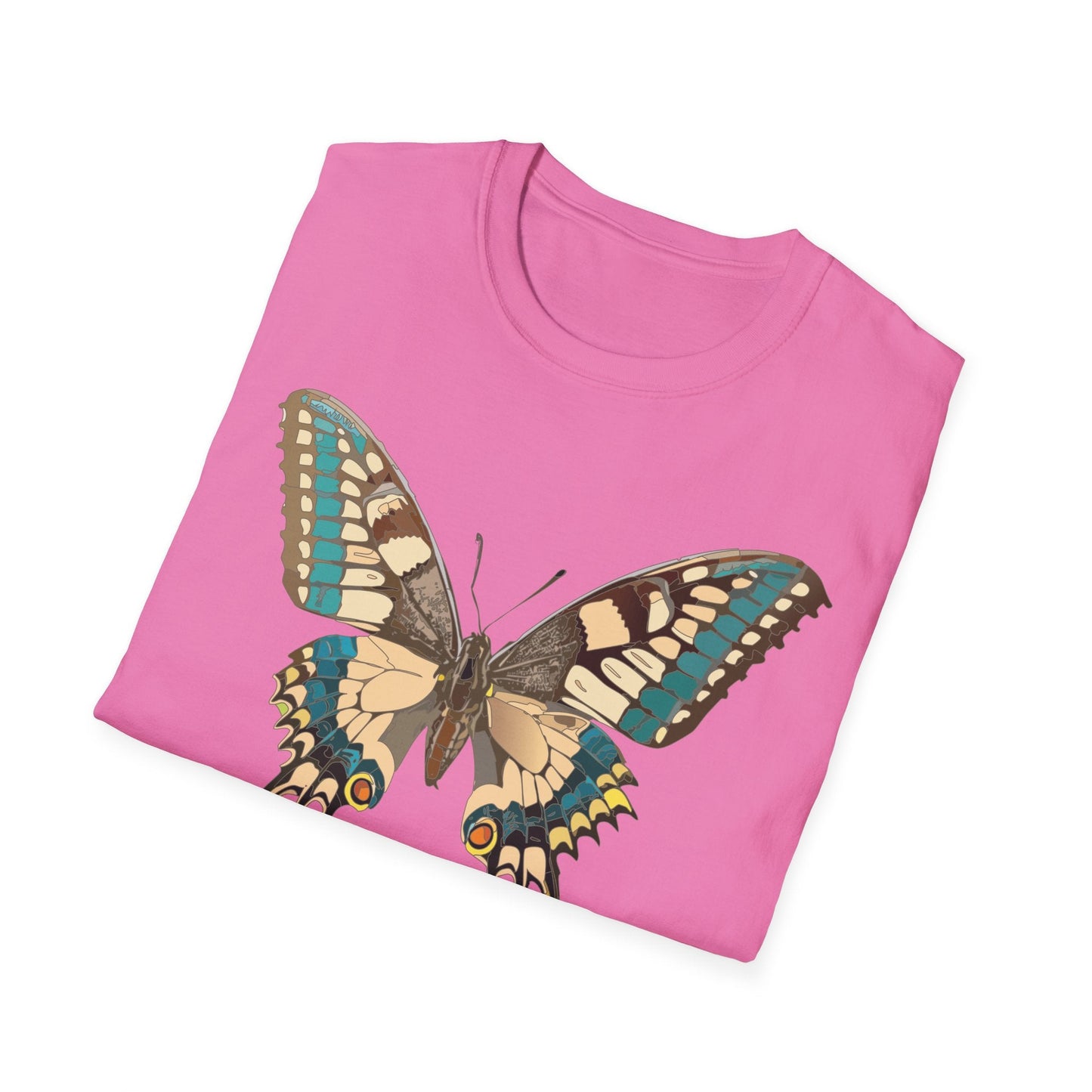 Unisex Butterfly T Shirt Softstyle 64000 Ring Spun Cotton Lightweight Tee Breathable Everyday Comfort