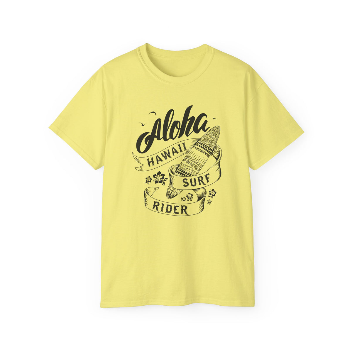 Aloha Hawaii Surf Rider Tee | Surfboard Illustration, Tropical Vibes
