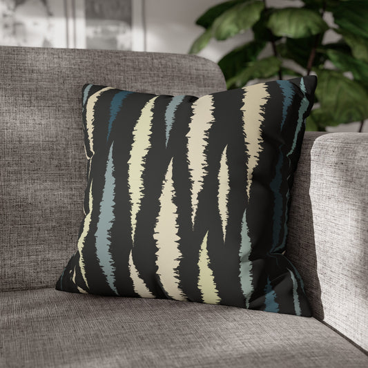 Faux Suede Pillowcase with Abstract print