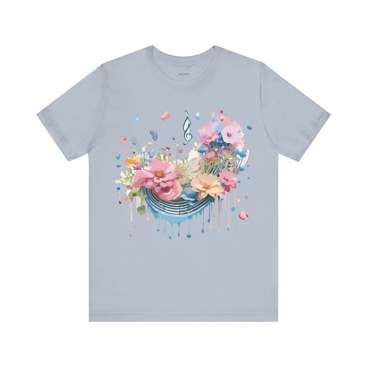 Music Graphic Unisex Cotton Bella+Canvas Tee with Art Design m163
