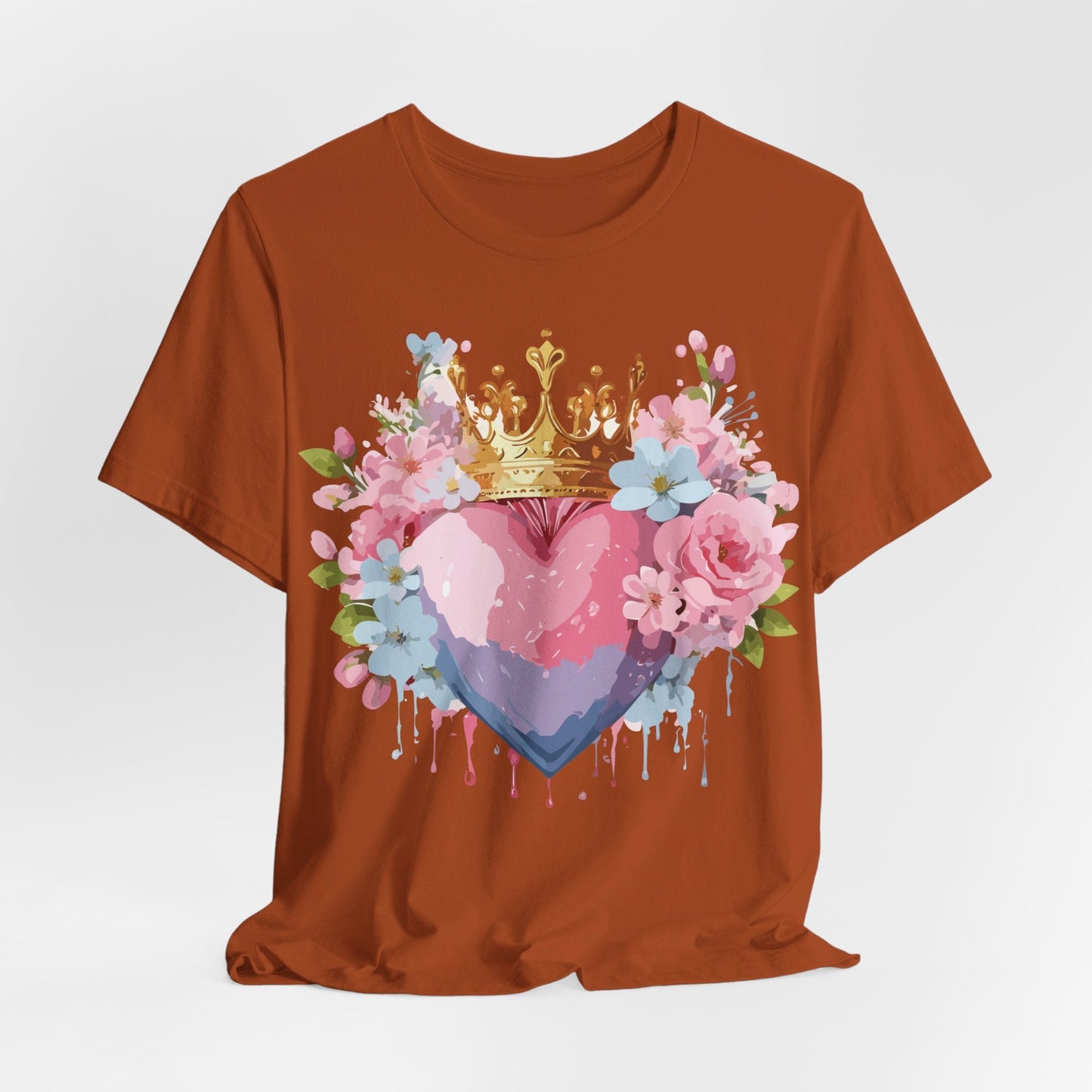 Valentine Day Graphic Unisex 100 Cotton Vintage Artwork with Love and Flower Design Tee 18