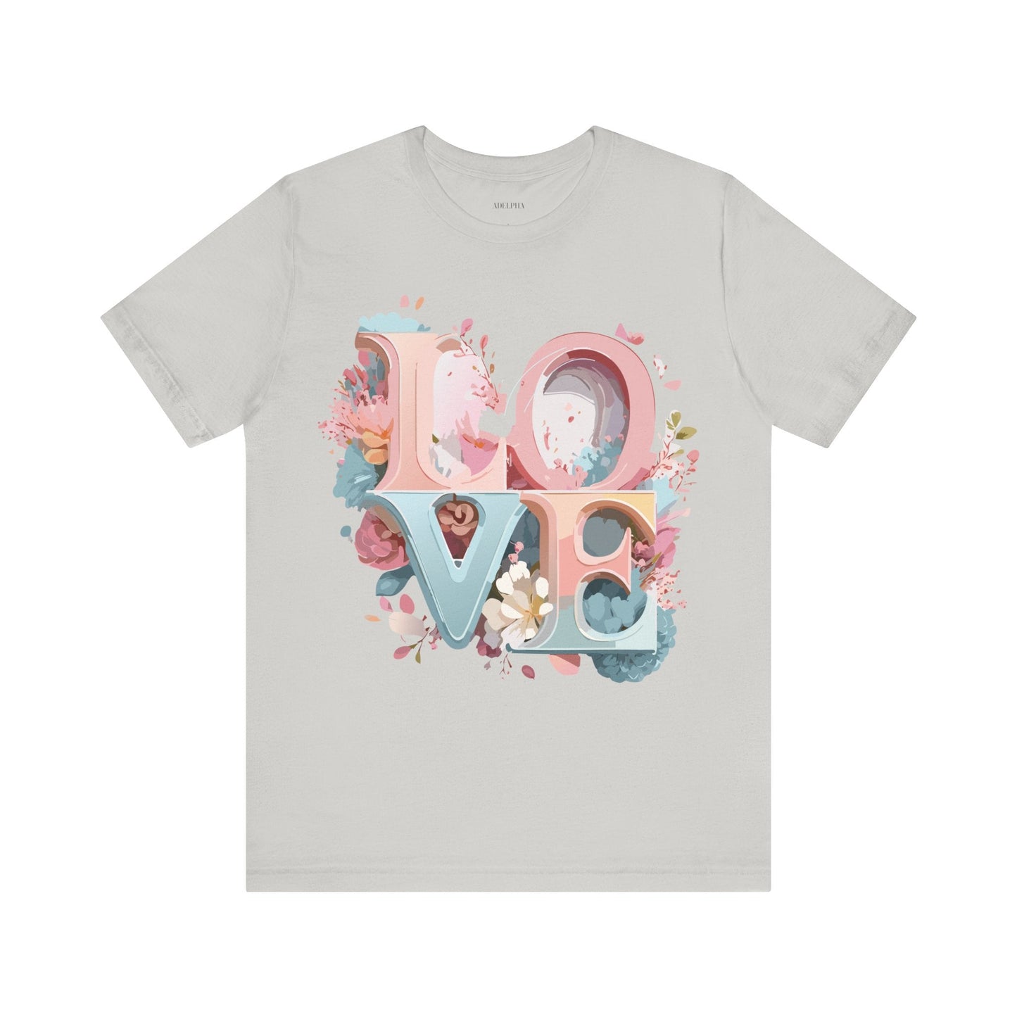 Valentine Day Graphic Unisex 100 Cotton Vintage Artwork with Love and Flower Design Tee 47