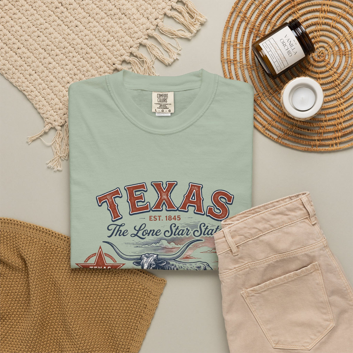 Texas State Vintage Travel Tourist Graphic Tee Unisex 100 Cotton Comfort Colors T-Shirt