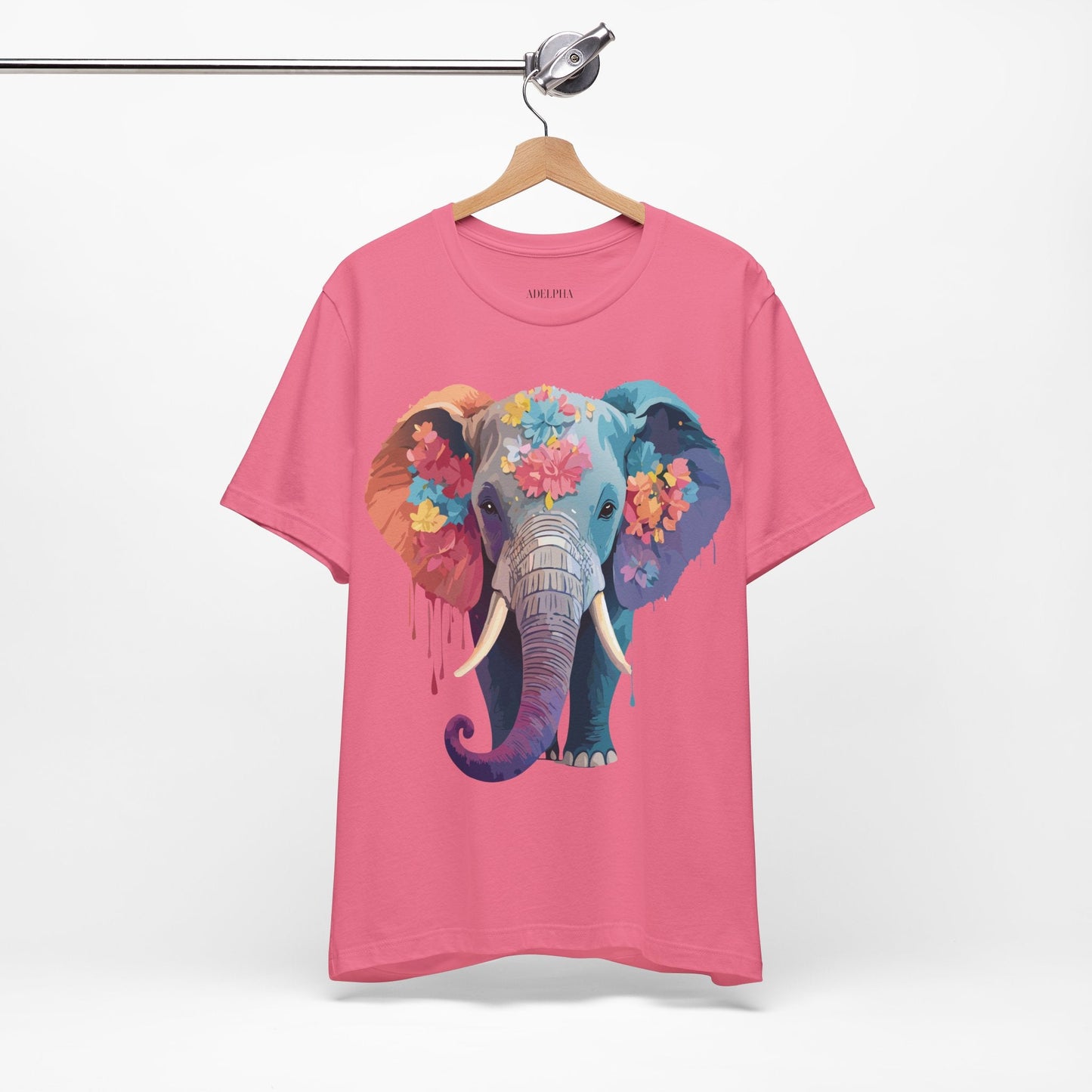 Elephant Graphic Tee By Adelpha Unisex Short Sleeve Shirt With Vintage Artwork Design