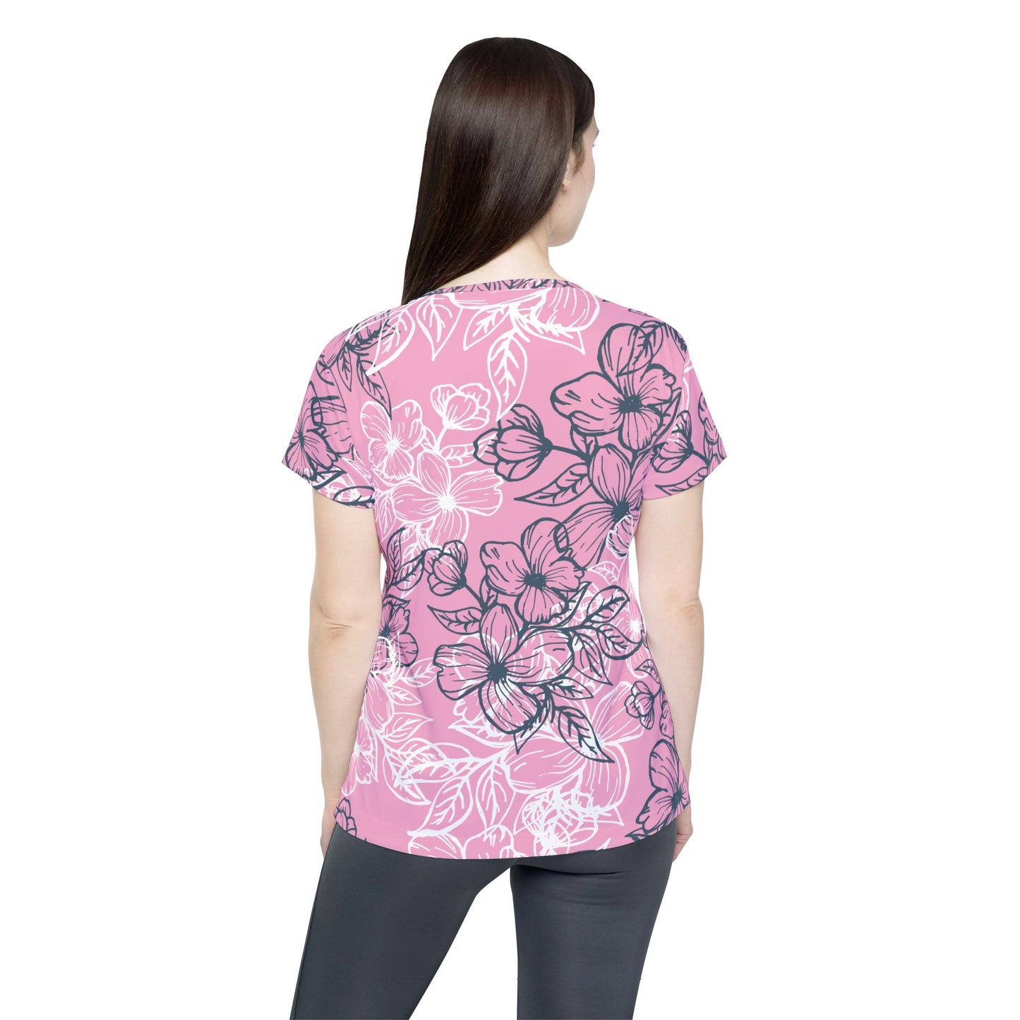 Poly Jersey Tee Shirt with floral prints