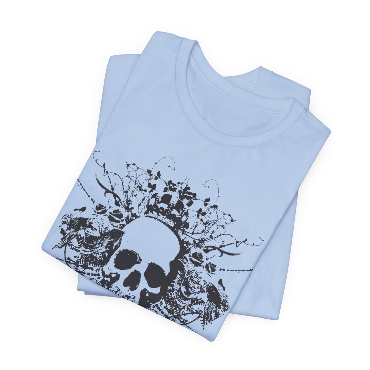 Dark Skull Graphic Design Tee, Skull Shirt, Vintage Tees, Art Design T-Shirt, Vintage Graphic Tee, Art Shirts with Skulls