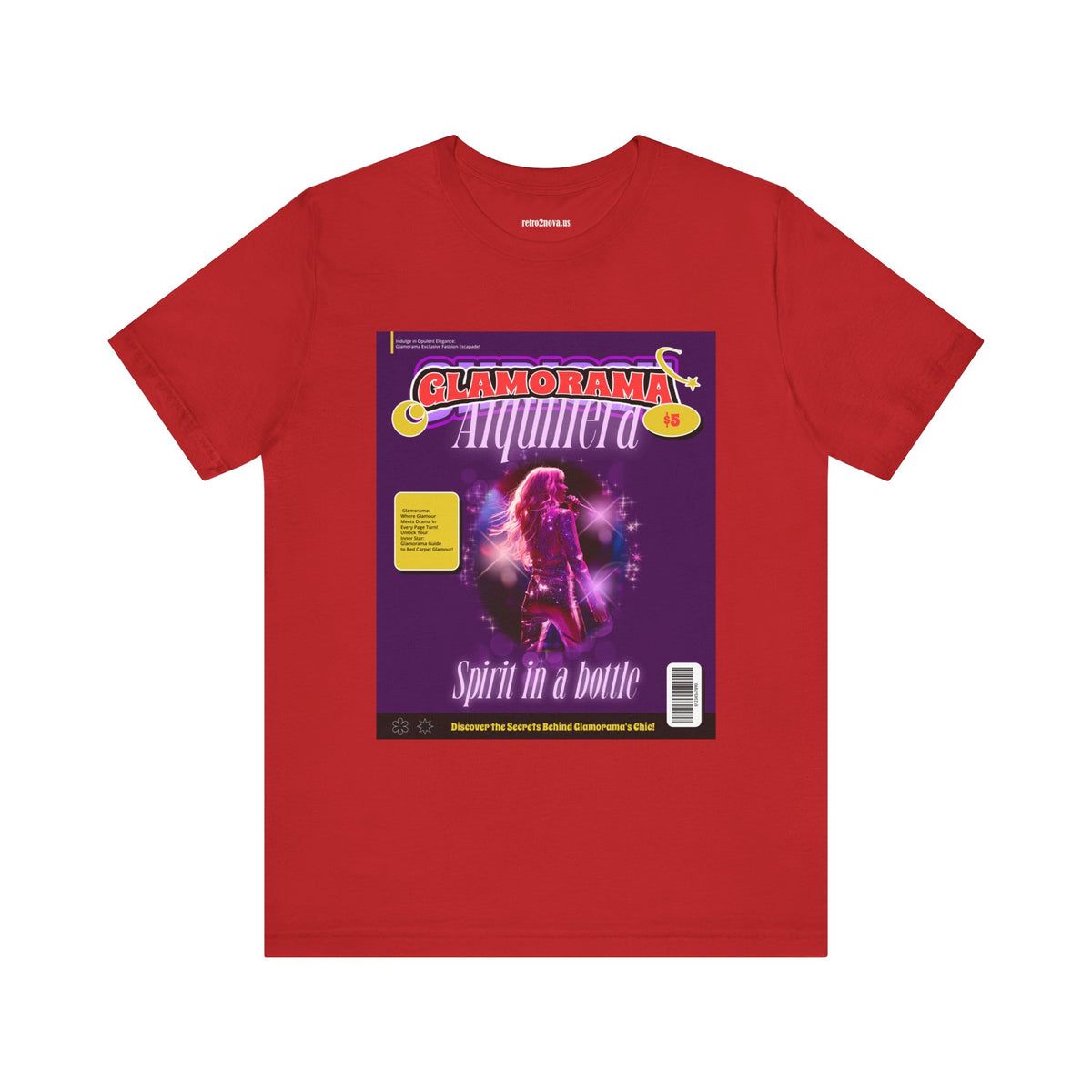 Magazine Cover Graphic Unisex Cotton Bella+Canvas Tee with Retro Poster ab26