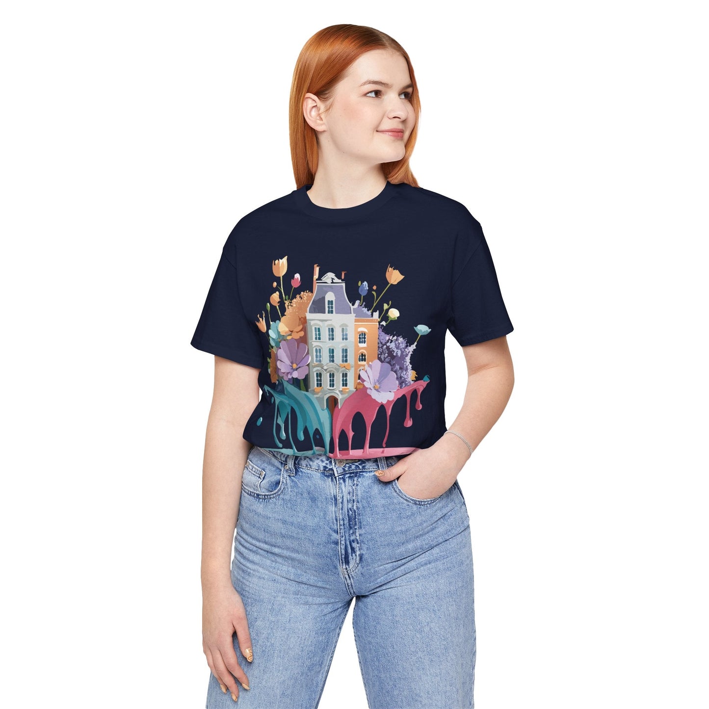 Adelpha Vintage Amsterdam Graphic Tee For Everyday Casual Wear Unisex Short Sleeve Shirt