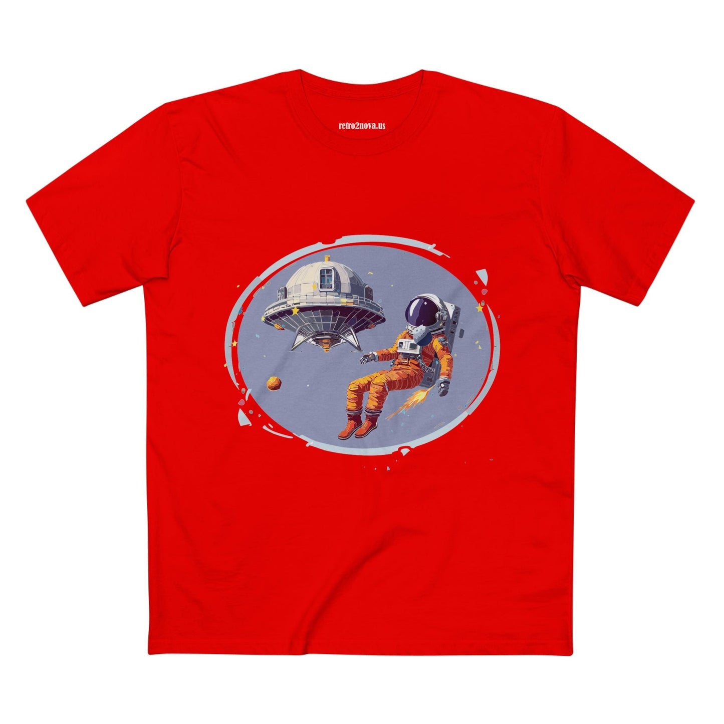 Cosmos Astronaut Shirt For Unisex Premium Cotton Tee With Original Art Design Retro2Nova