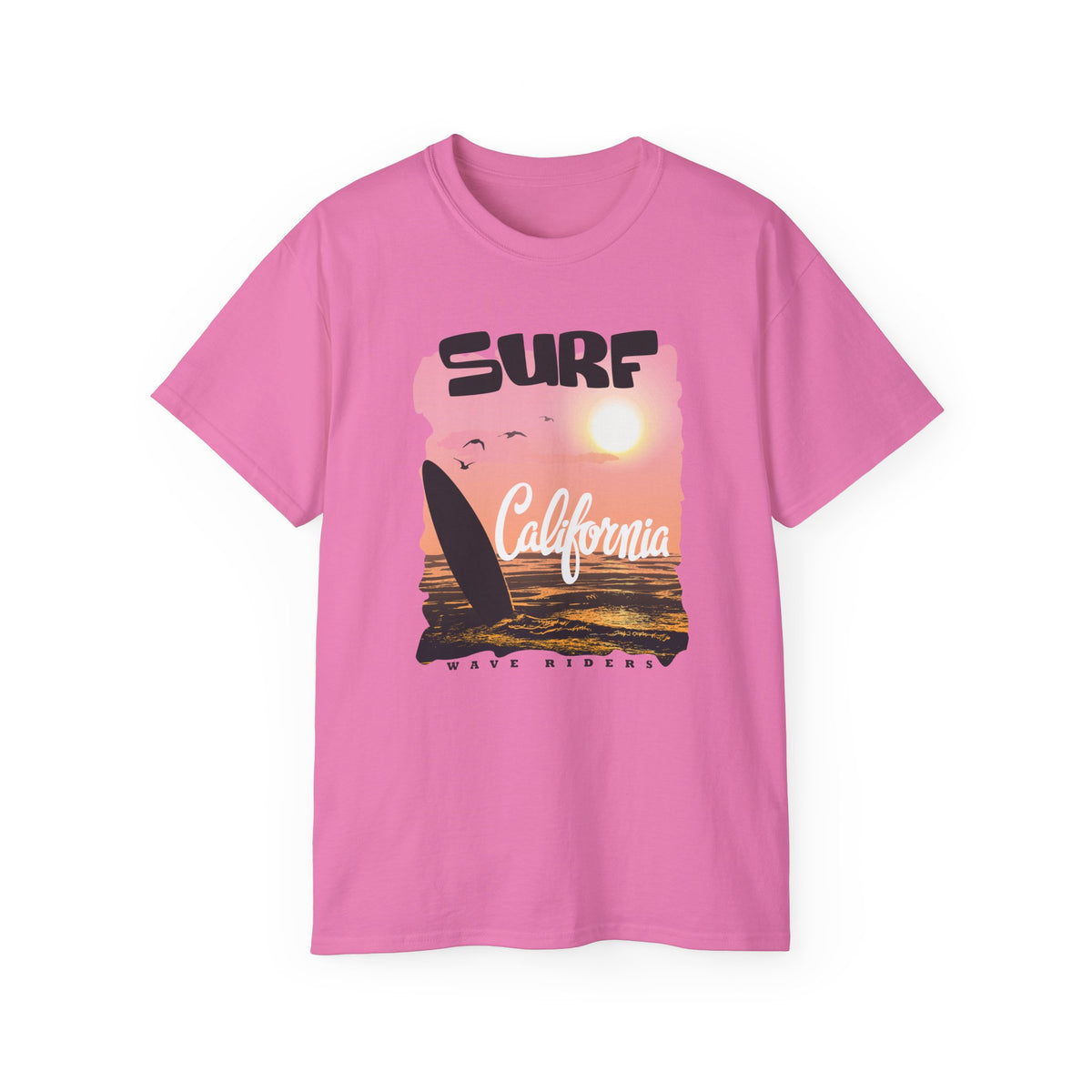 Surf California Tee | Sunset Sailboard Ocean Retro Beach Graphic