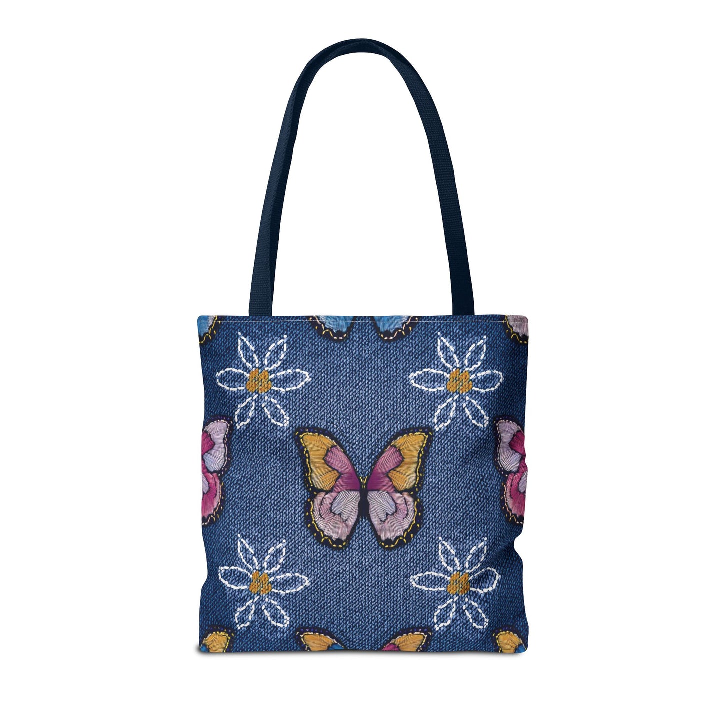 Denim Fabric Imitation Print Unisex Canvas Bag Poly Spun 3 Sizes Tote Bag 178