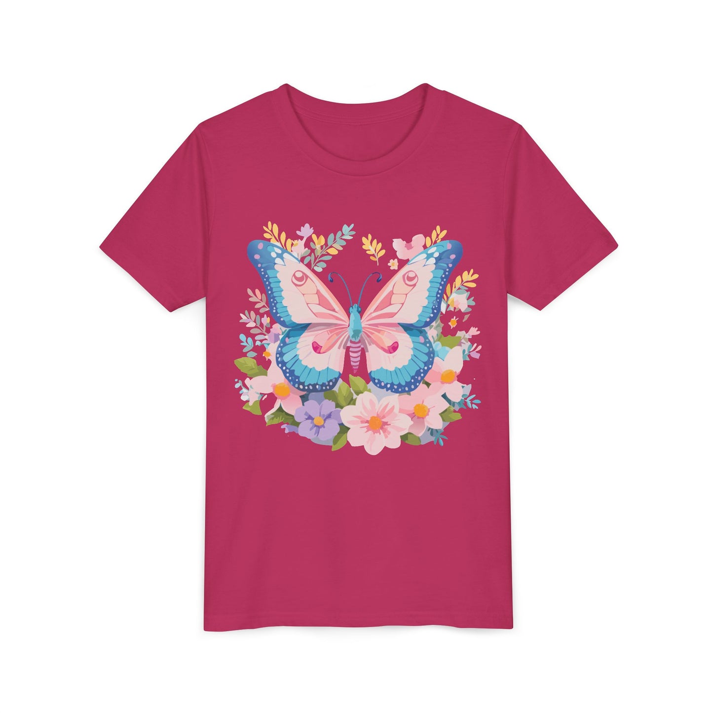 Camiseta juvenil Butterfly Blossom: camiseta de manga corta colorida para celebraciones de primavera (9 a 14 años)