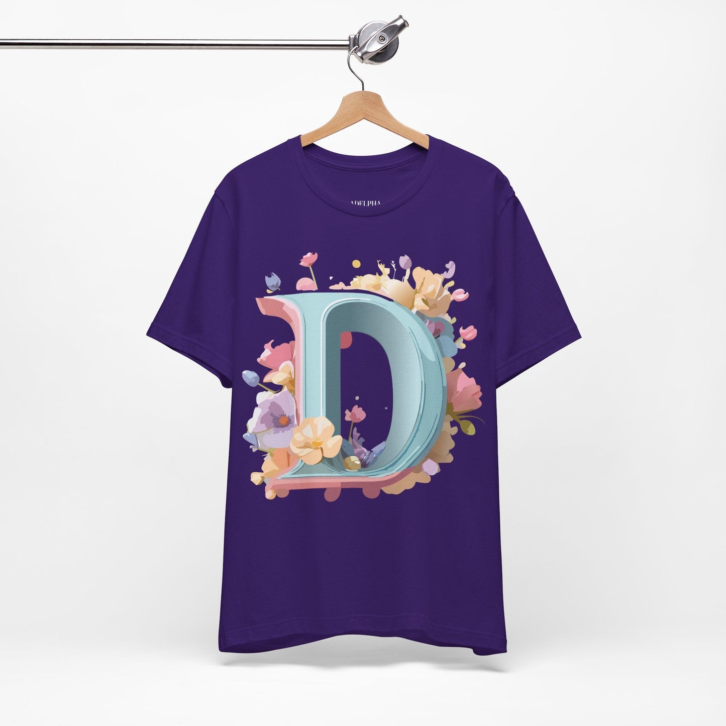 Letter D Graphic Tee Unisex Jersey Short Sleeve By Adelpha Vintage Inspired Artwork