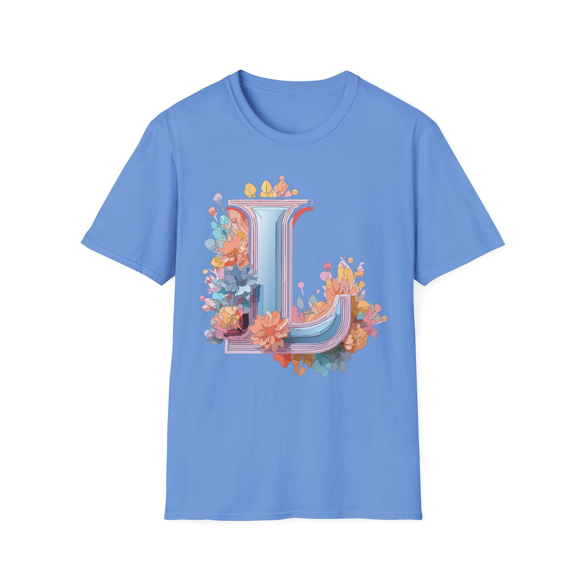 Floral Letter L T-Shirt | Monogram Initial Tee