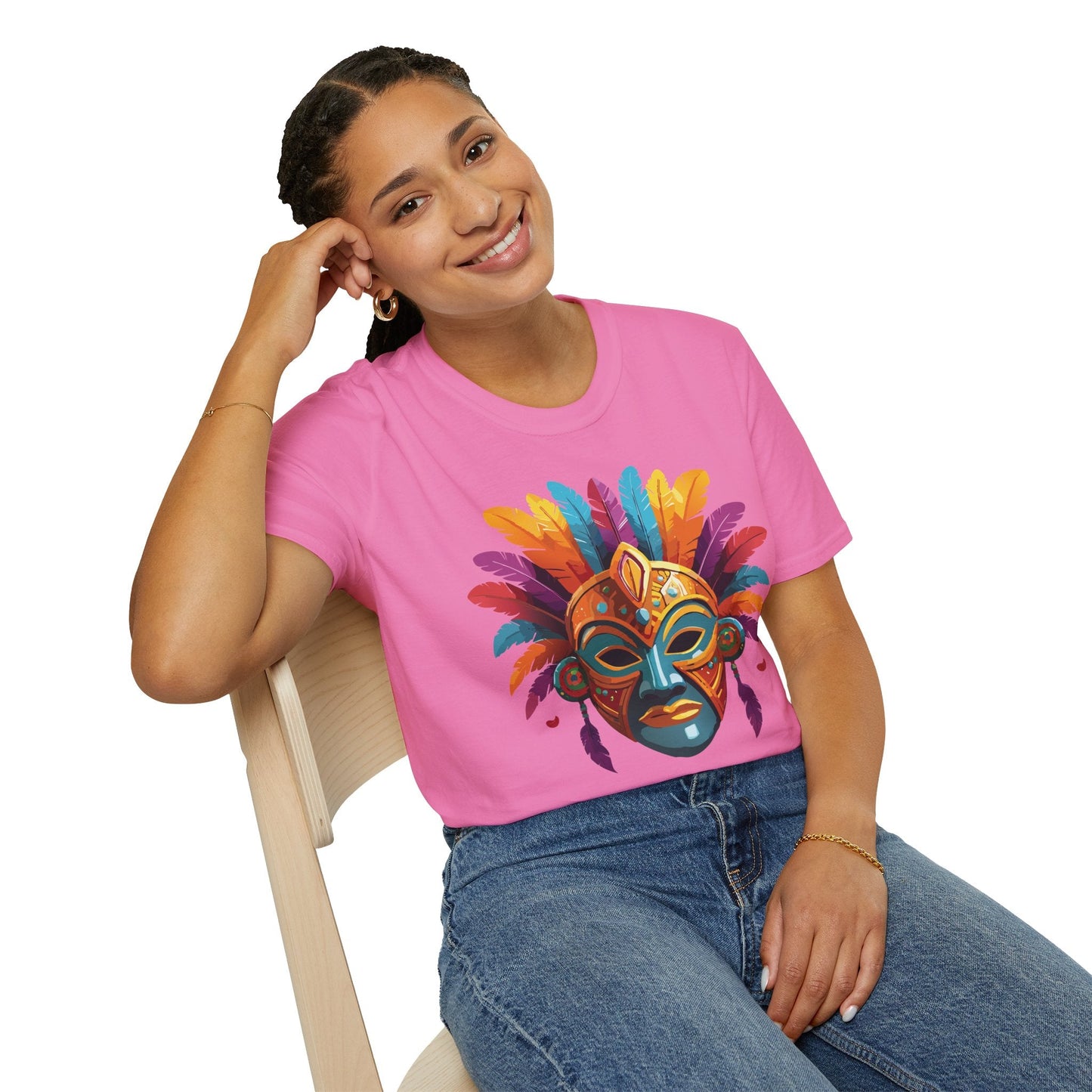 Mask Graphic Unisex Cotton Masquerade Design Artwork Tee 7