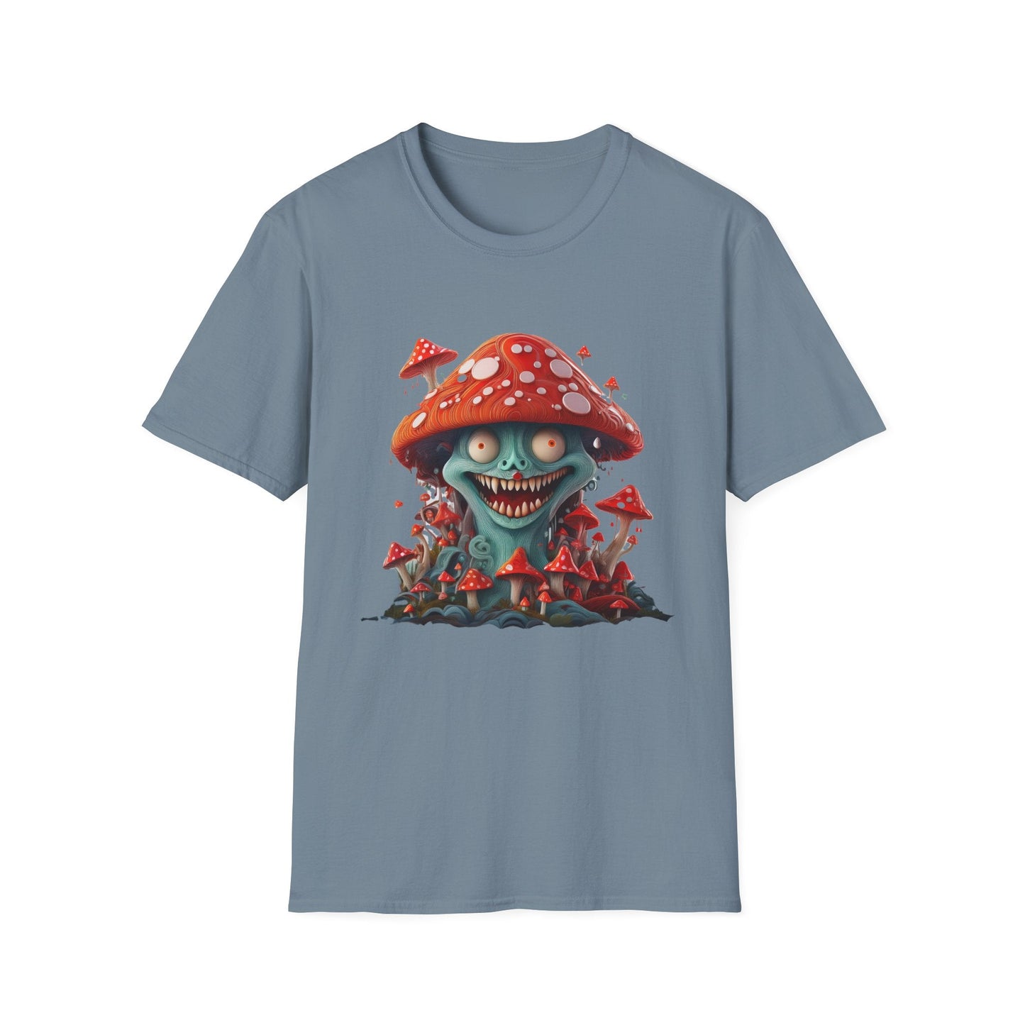 Funny Mashroom Graphic Unisex Softstyle Cotton With Cartoon Illustration Design 2