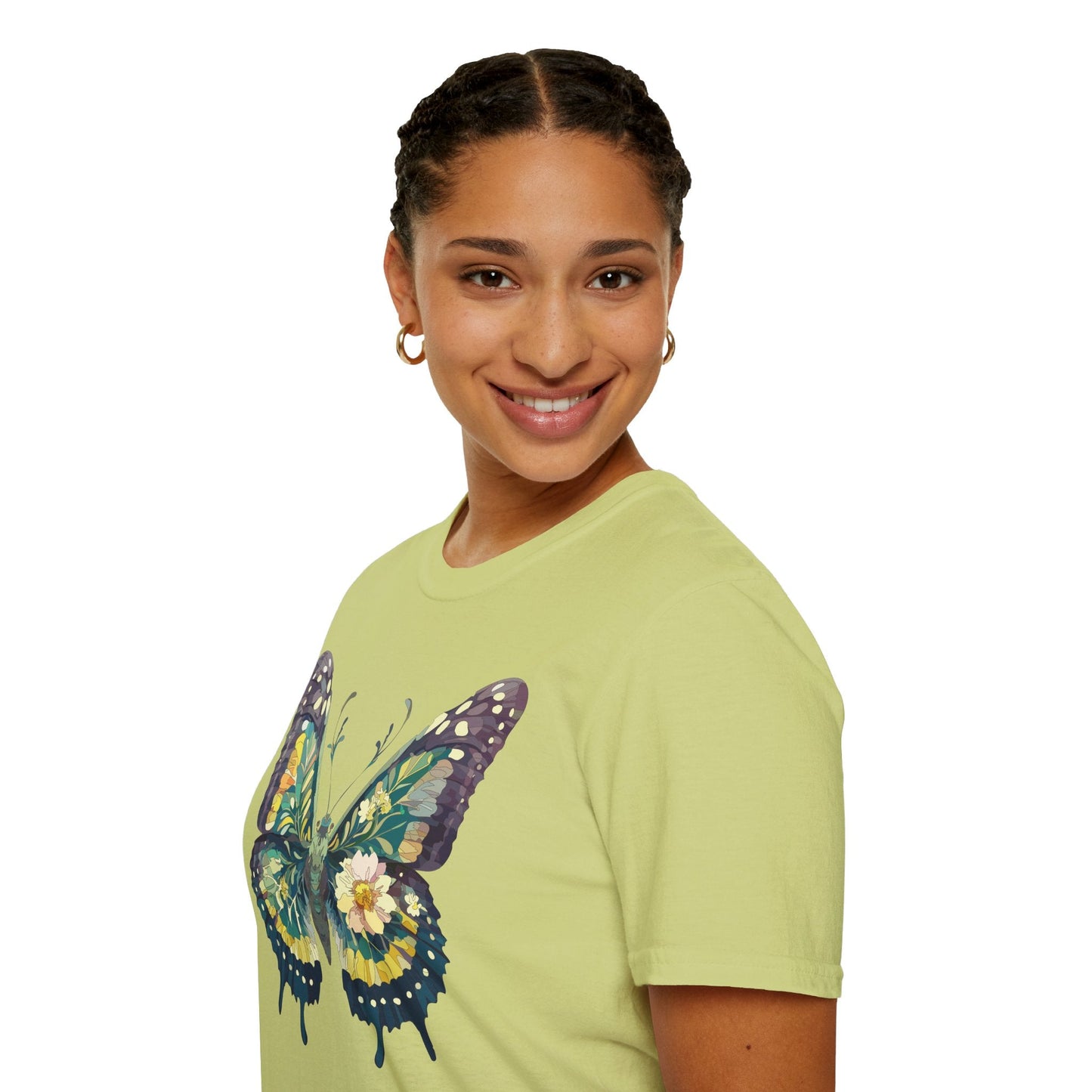 Butterfly Shirt Unisex Monarch Print T Shirt Gildan Softstyle 64000 Lightweight Tee