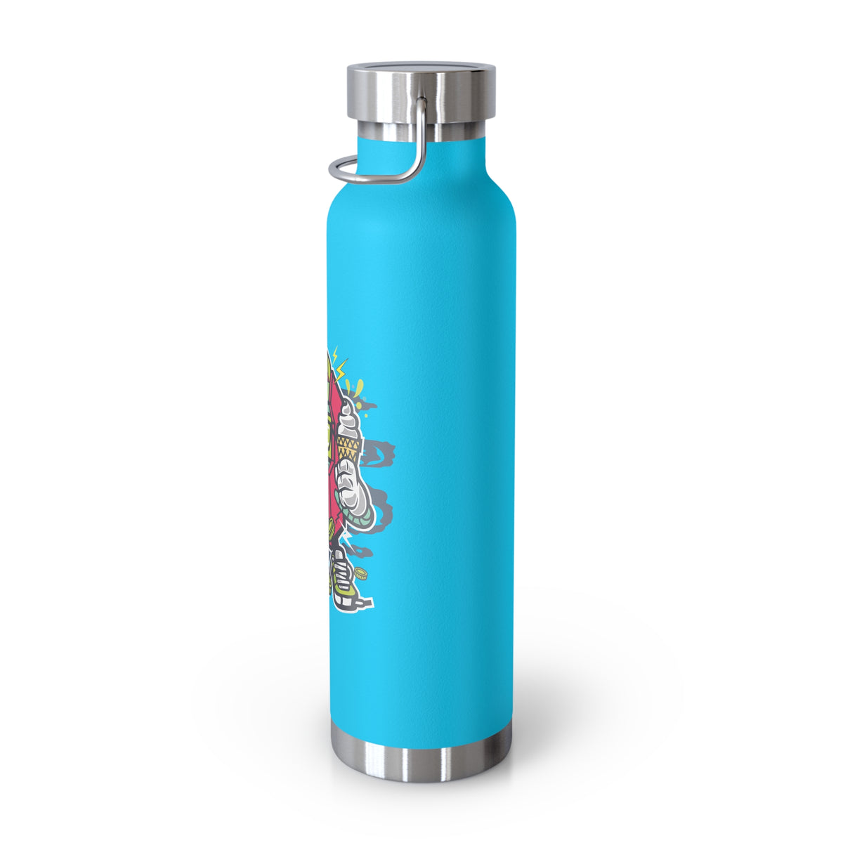 22oz Copper Insulated Water Bottle with Cartoon Design - CV2