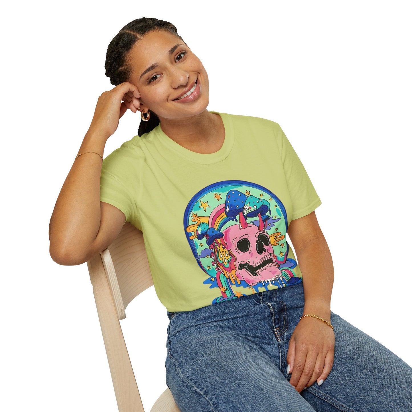 Skull Graphic Tee Unisex Gildan Softstyle 64000 100 Cotton Short Sleeve Shirt Art Design