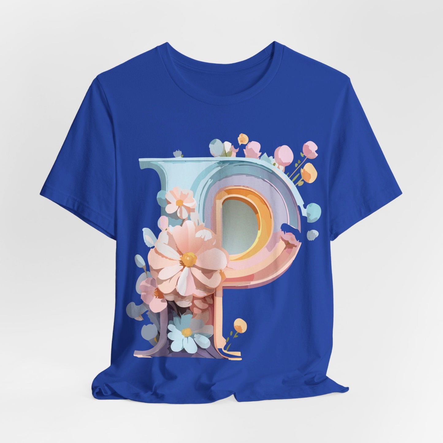 Letter P Shirt Graphic Tee Unisex Short Sleeve Vintage Inspired Art From Adelpha