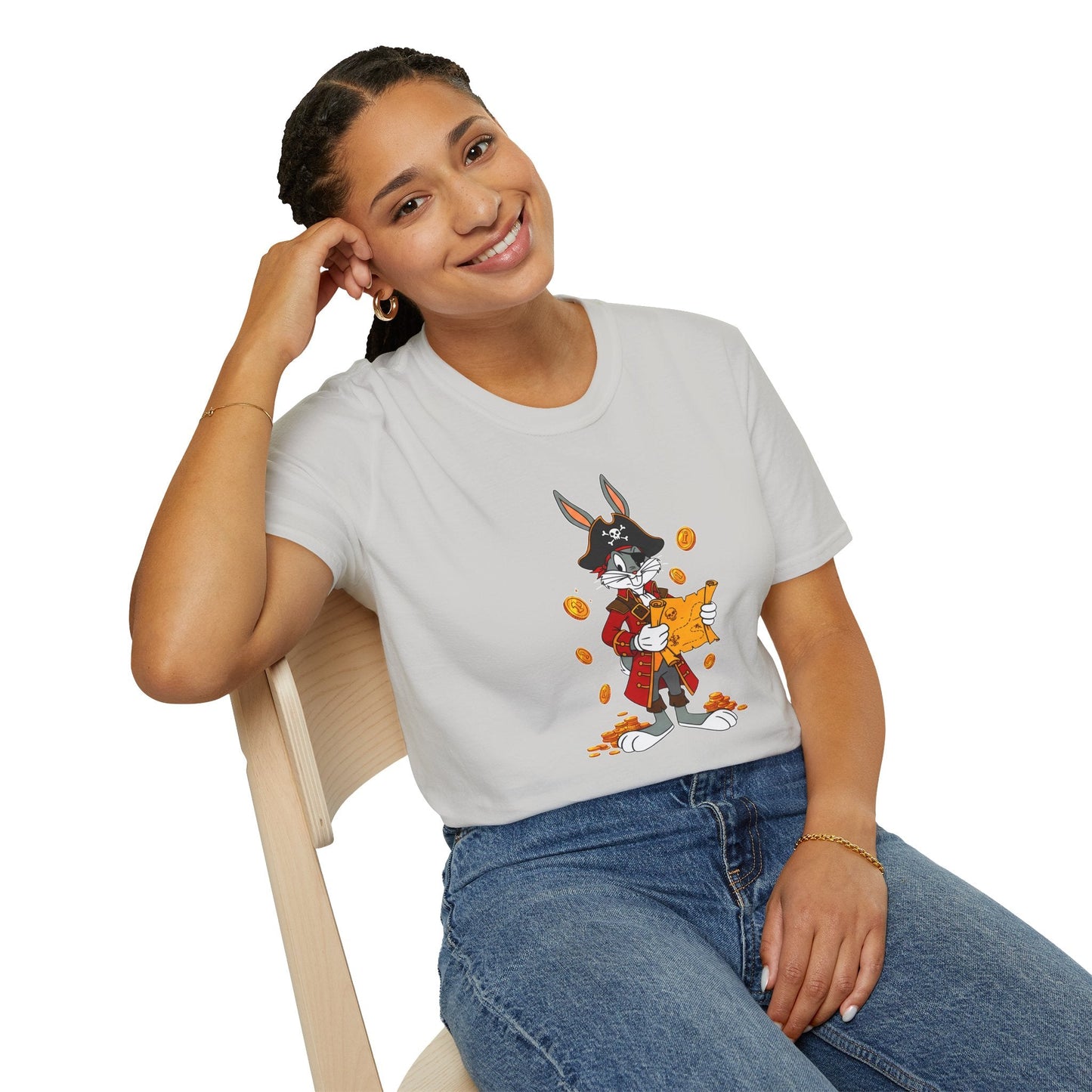 Bugs Bunny Cartoon T Shirt Unisex Gildan Softstyle 64000 Tee With Animated Artwork