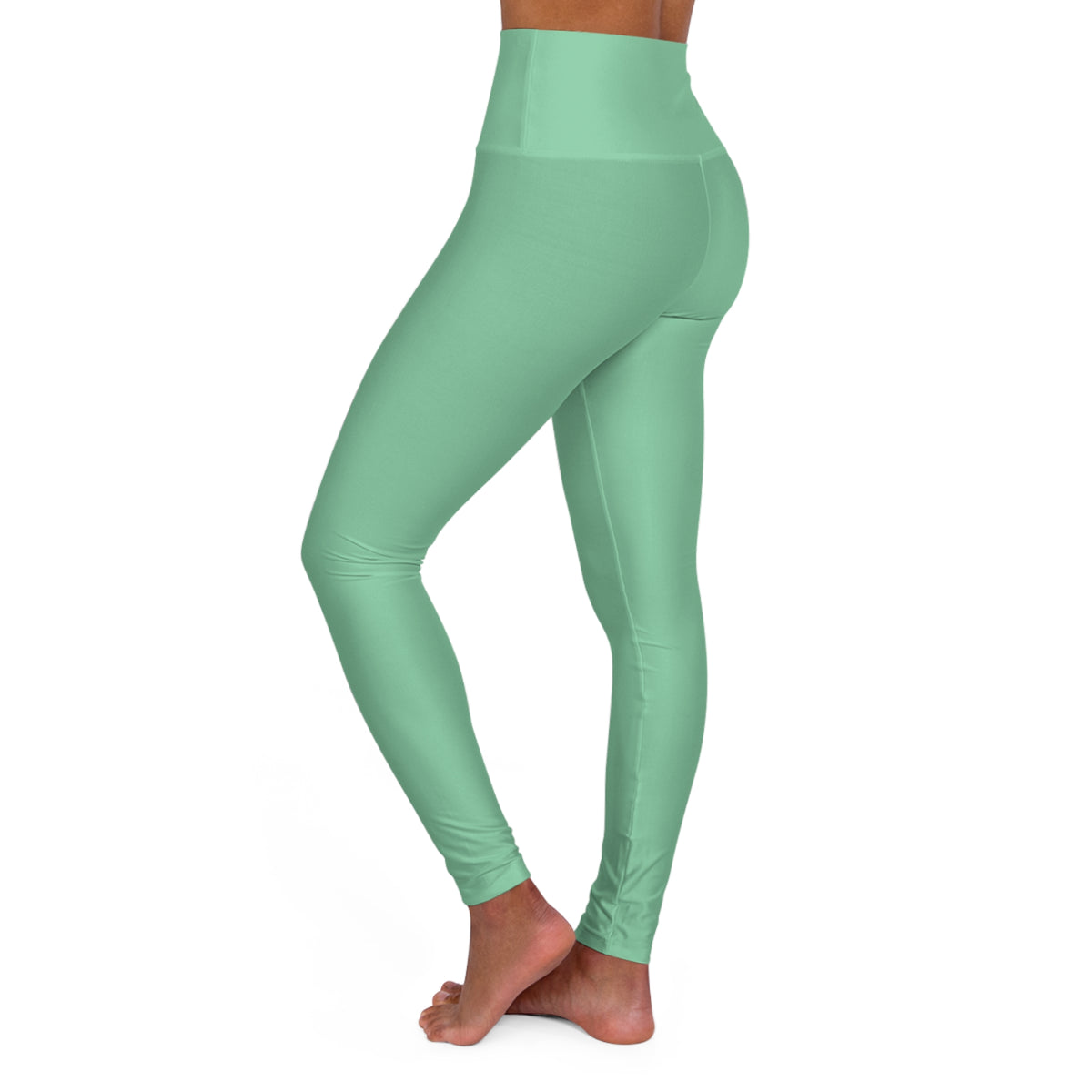 Muted Seaweed Green Color High-Waist Yoga Leggings Women's Seamless Poly-Span Stretchy Pants XS-2XL