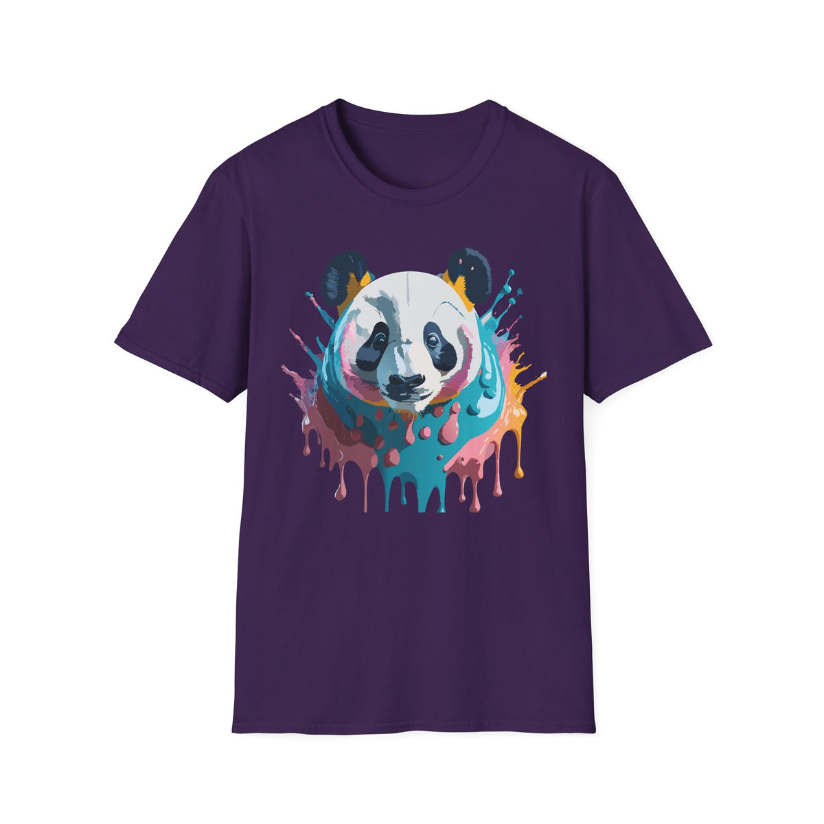 Colorful Watercolor Panda T-Shirt | Dripping Paint Panda Tee