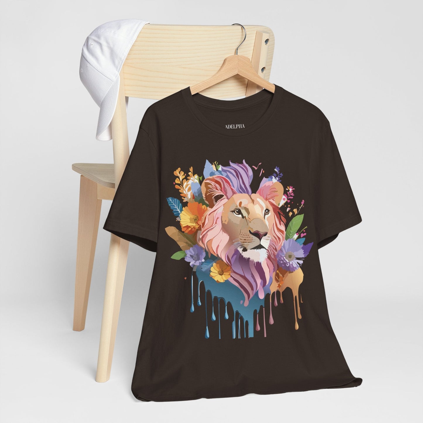 Lion Graphic Tee Unisex Short Sleeve Art Design From Adelpha Premium Vintage Inspired Tee