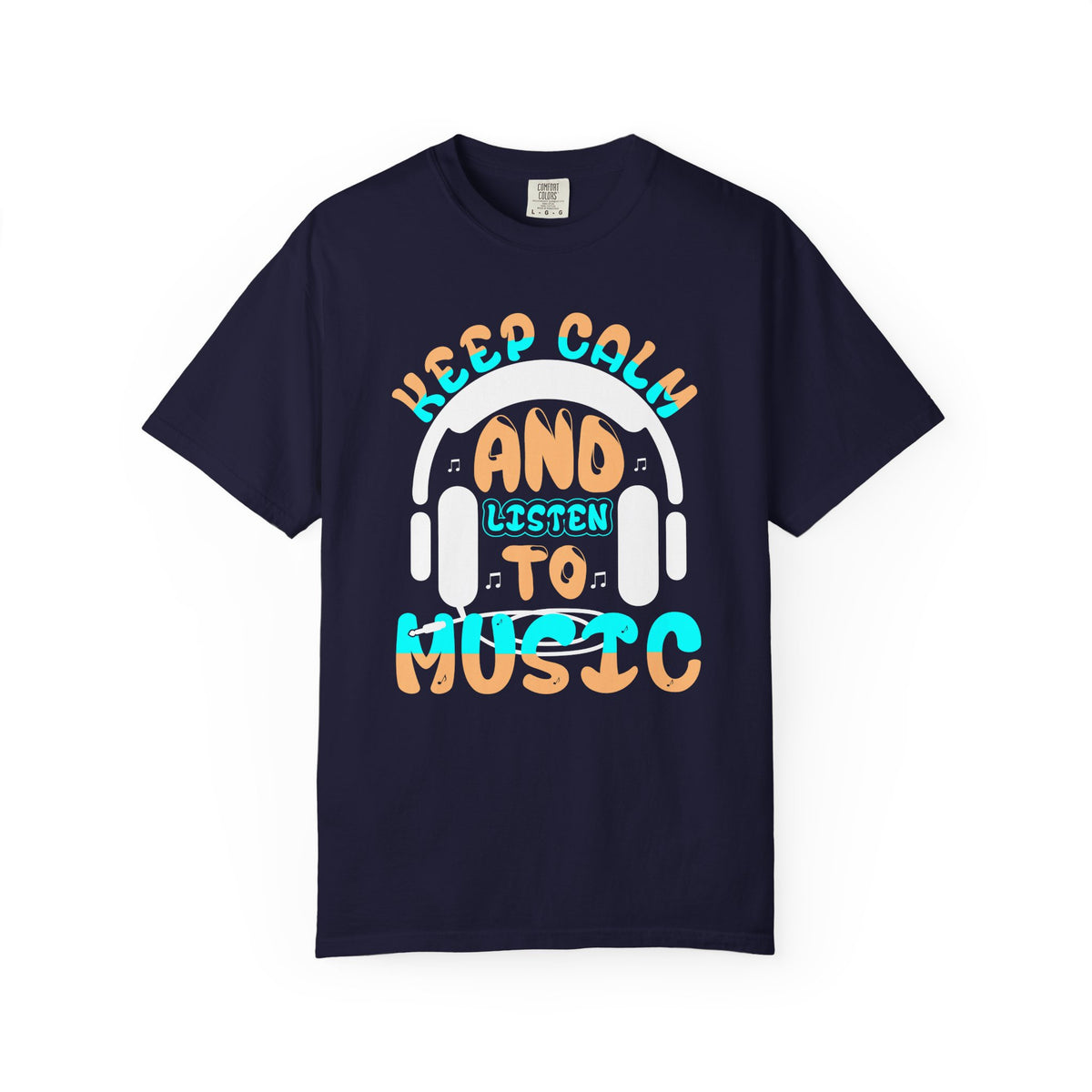 Keep Calm and Listen to Music T-Shirt Headphones Graphic Unisex Cotton Tee 055