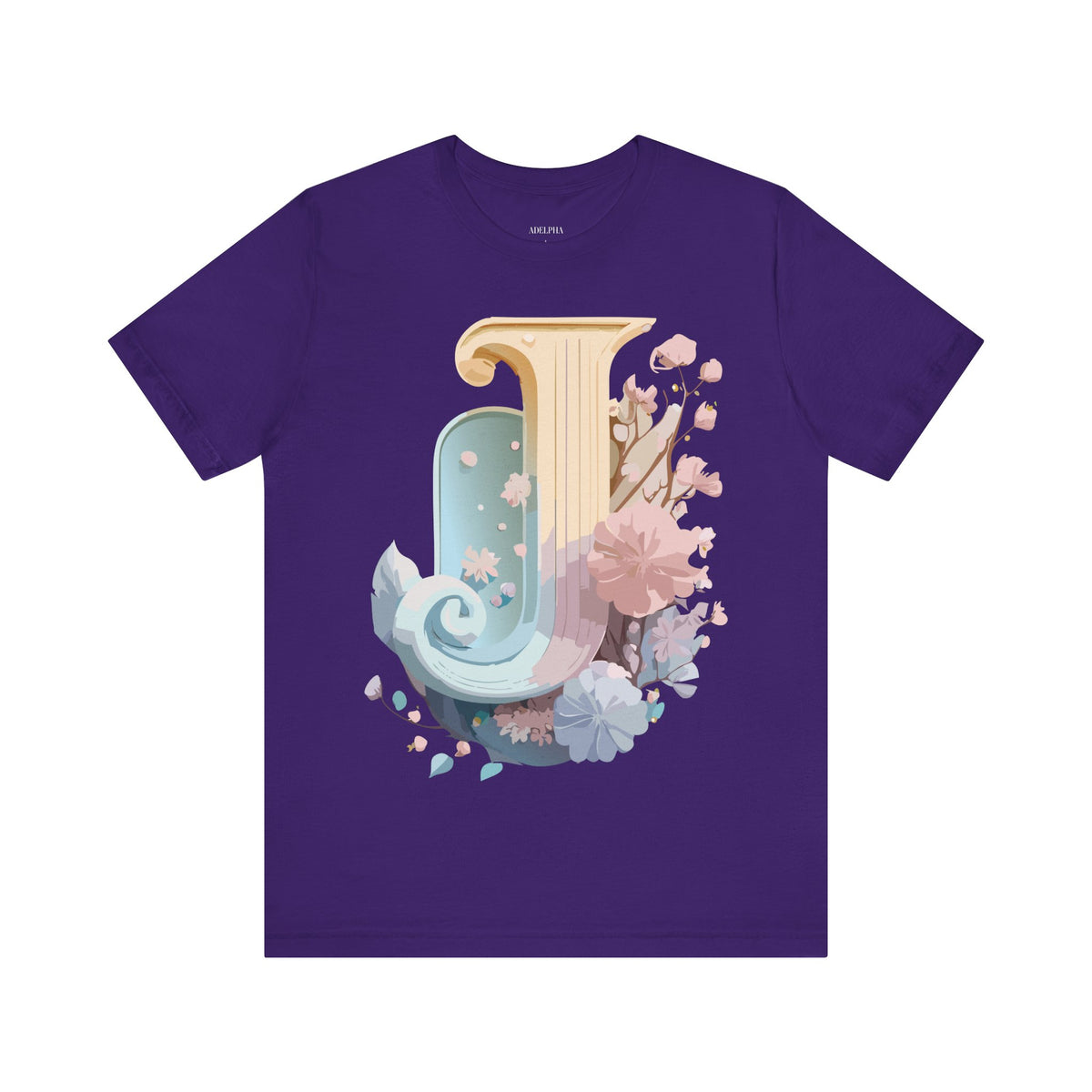 Letter J Graphic Unisex Cotton Bella+Canvas Tee with Art Letter Design