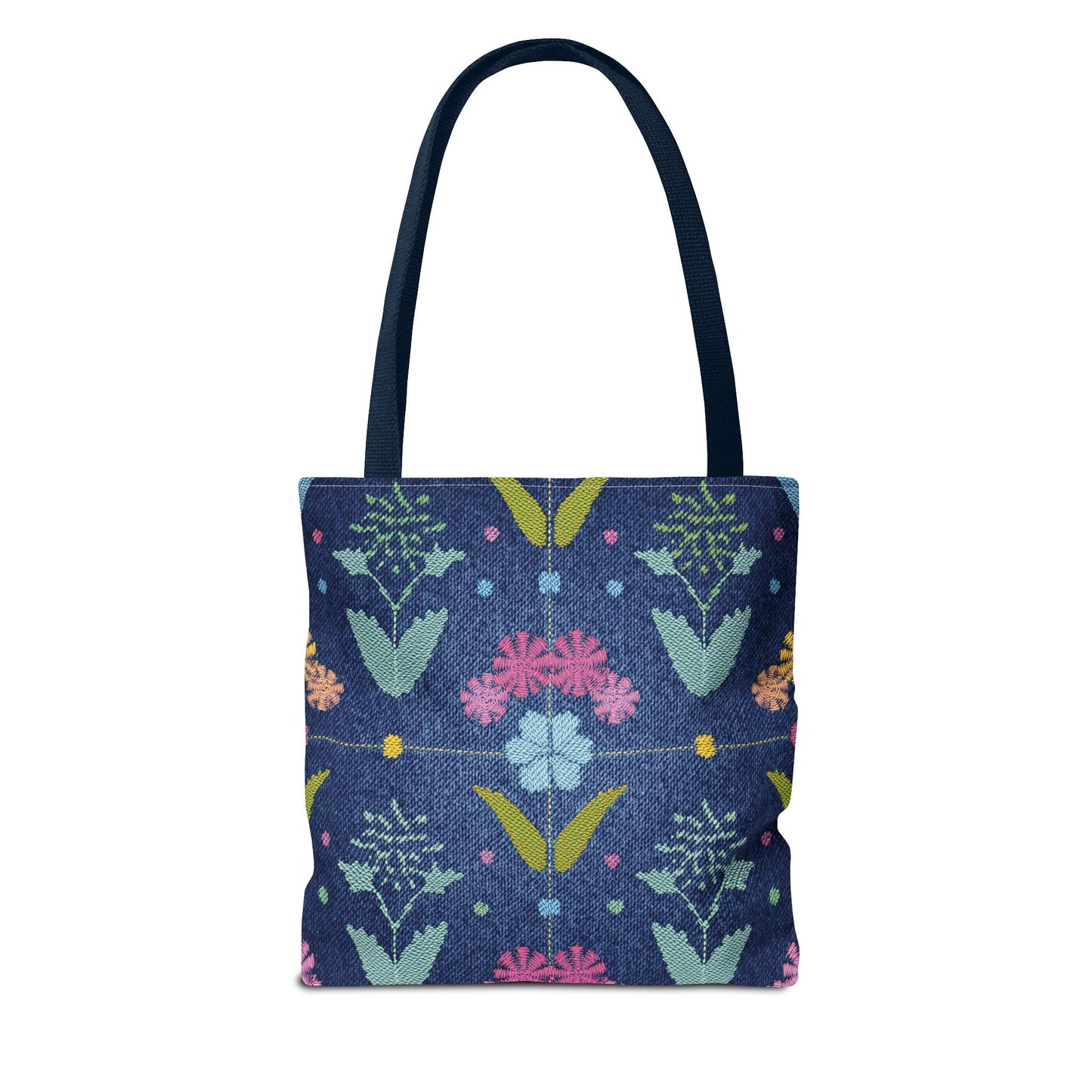 Denim Fabric Imitation Print Unisex Canvas Bag Poly Spun 3 Sizes Tote Bag 127