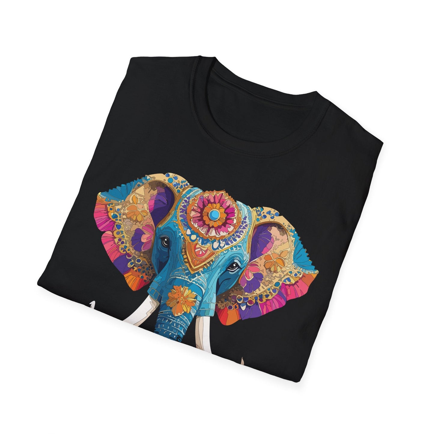 Unisex Elephant Graphic Tee Gildan Softstyle Cotton T Shirt Animal Print Comfortable Wear