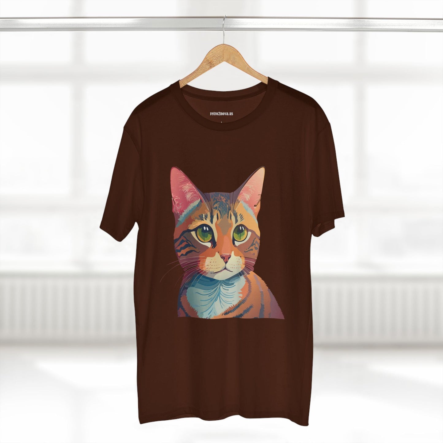Retro2Nova Cat Art Tee Unisex Premium Cotton Shirt With Original Artwork Design Soft Breathable Comfort Everyday Wear