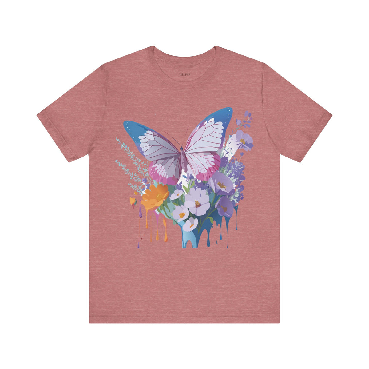 Butterfly Graphic Unisex Cotton Bella+Canvas Tee with Art Design n102