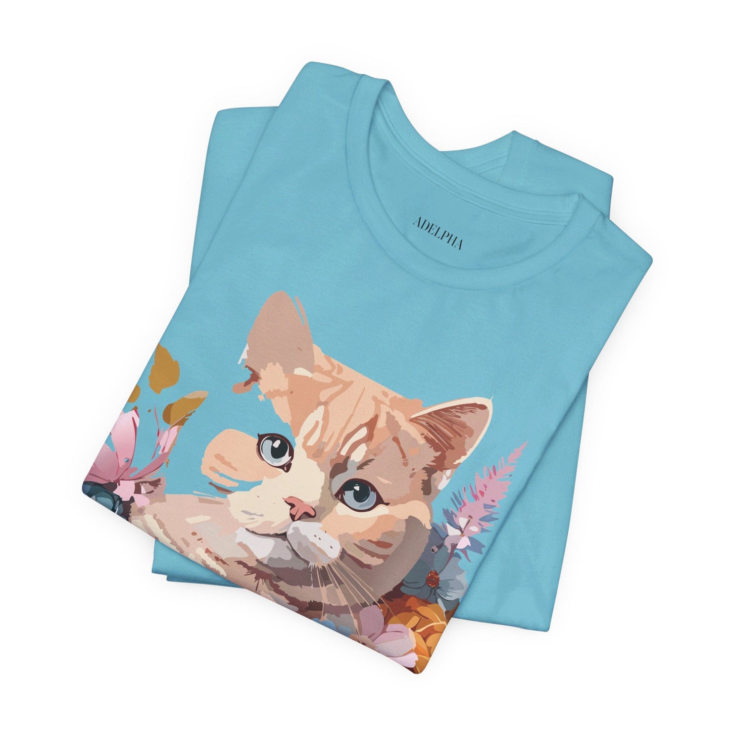 Cat Shirt Graphic Tee Unisex Vintage Inspired Adelpha Art Design