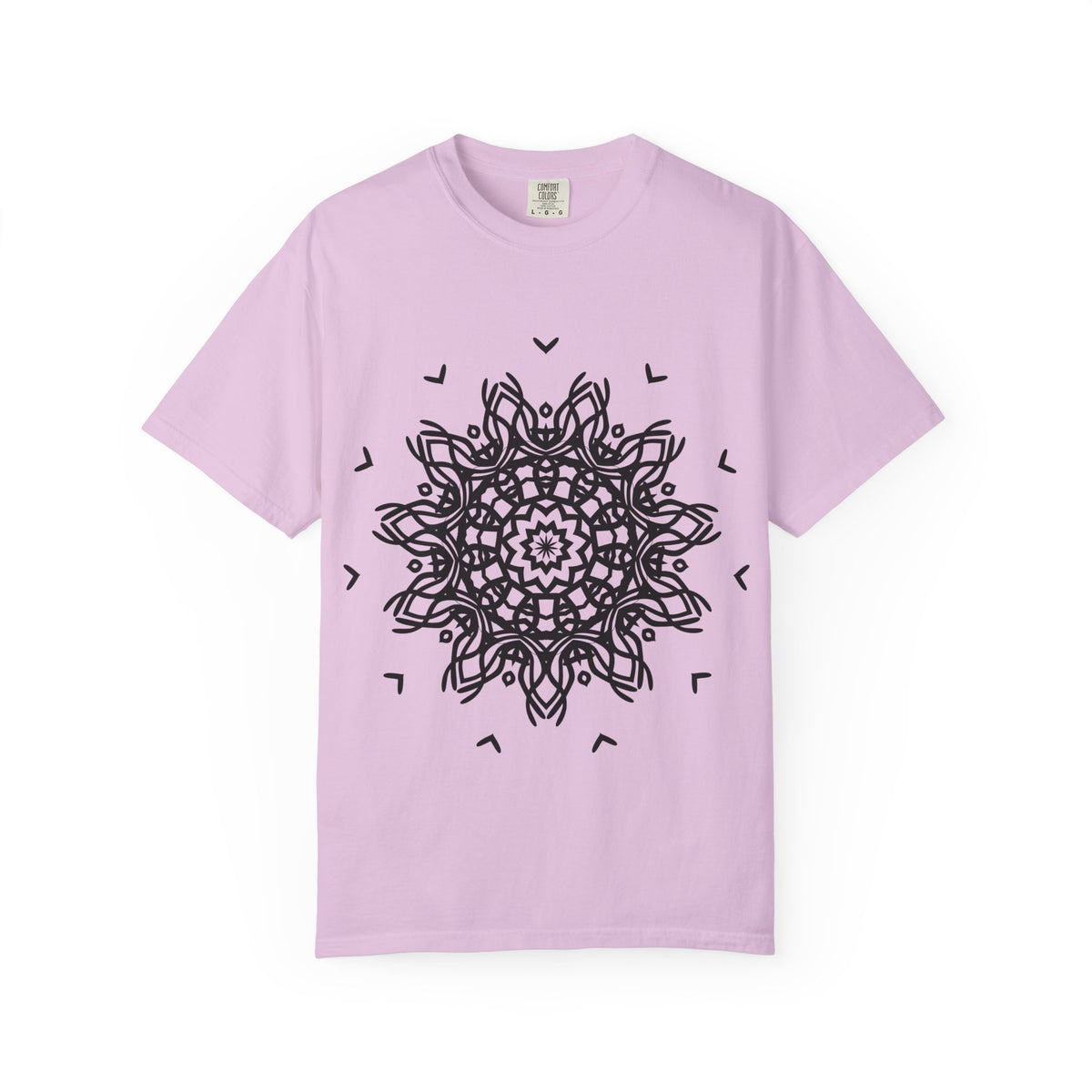 Unisex Garment Dyed Cotton T-Shirt with Mandala Graphic Design