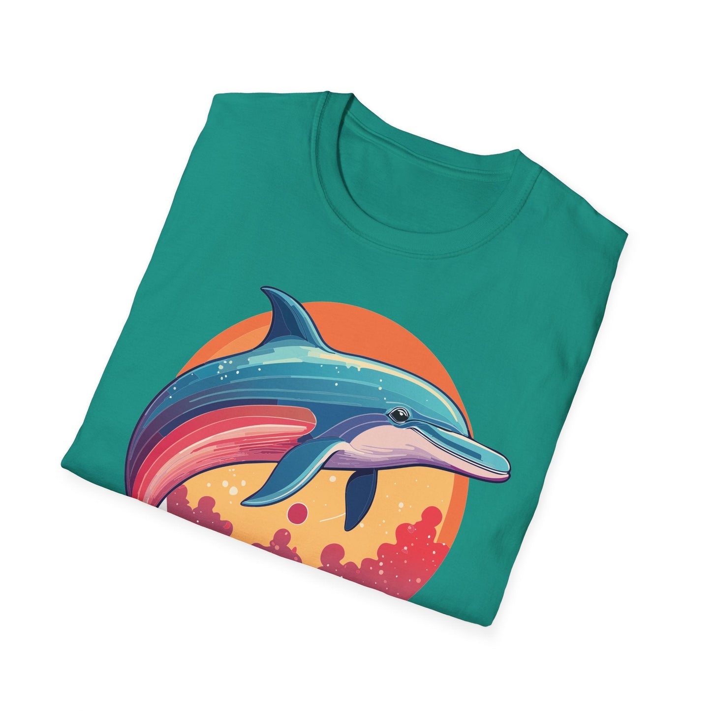 Dolphin Shirt For Unisex Adults Gildan Softstyle 64000 Ring Spun Cotton Tee Fish Tee