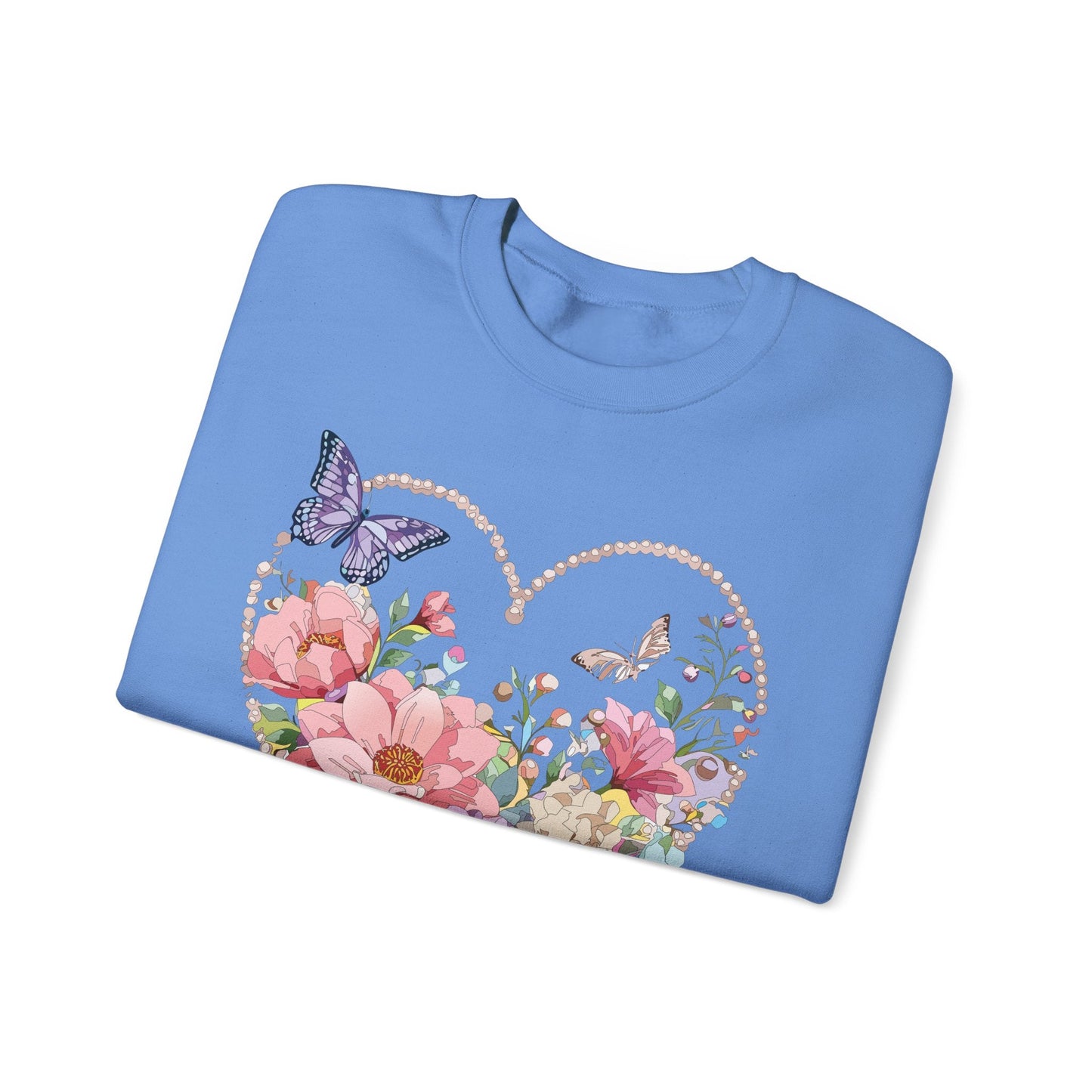 Floral Heart Sweatshirt Unisex Floral Love Crewneck Heavy Blend Gift For Valentine Day Cold Weather