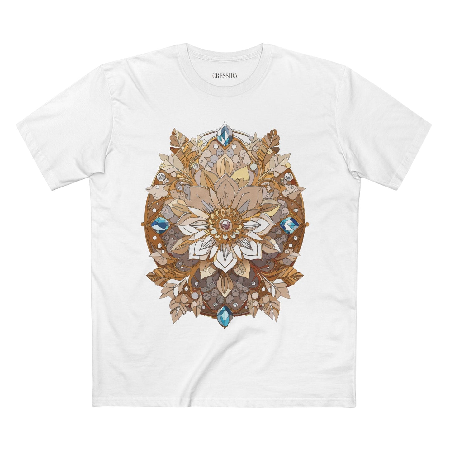 Floral Graphic T-Shirt Unisex 100 Cotton Art Design with Antique Flowers Tee 23