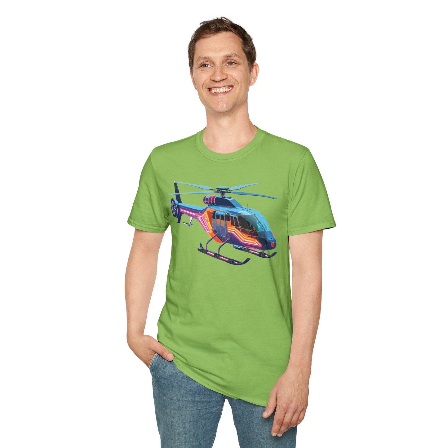 Chopper Helicopter T Shirt Unisex Softstyle 100 Percent Ring Spun Cotton Premium Tee