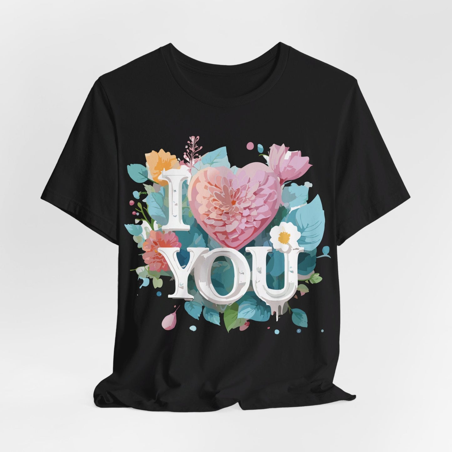Valentine Day Graphic Unisex 100 Cotton Vintage Artwork with Love and Flower Design Tee 9