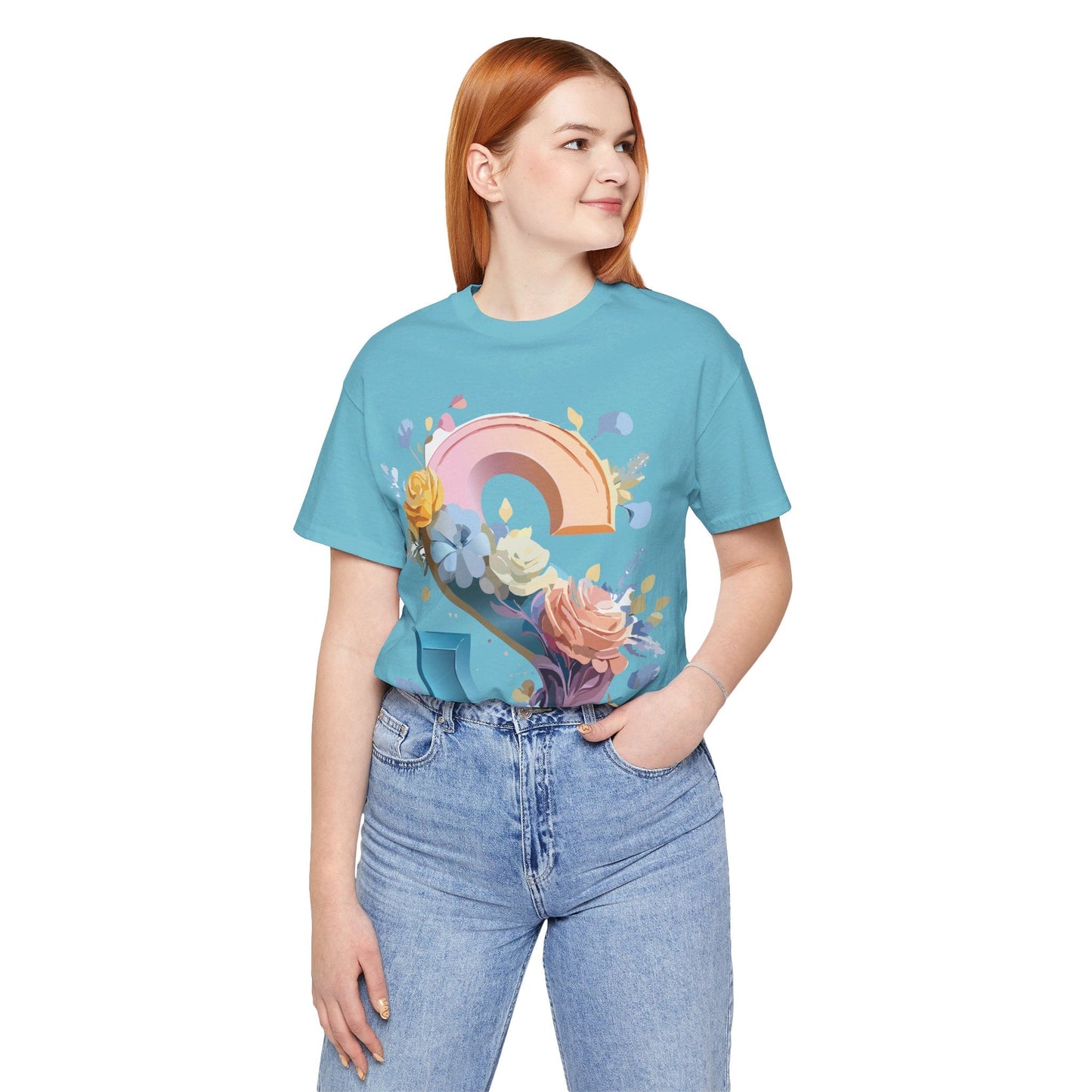 Letter S Graphic Tee Unisex Short Sleeve Shirt Adelpha Vintage Inspired Art Design