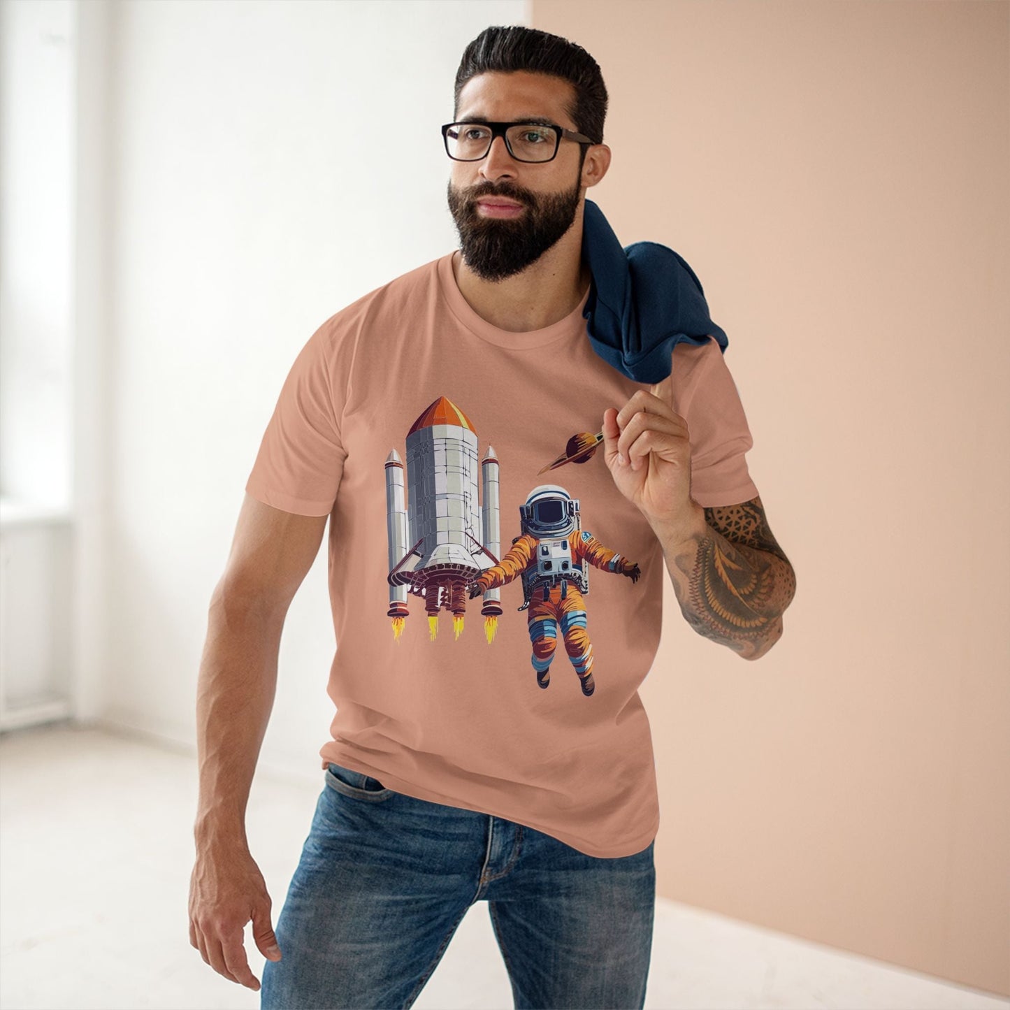 Cosmos Shirt Astronaut Tee CS 7 Unisex Premium Cotton Staple Tee Retro2Nova Art Original Art Design
