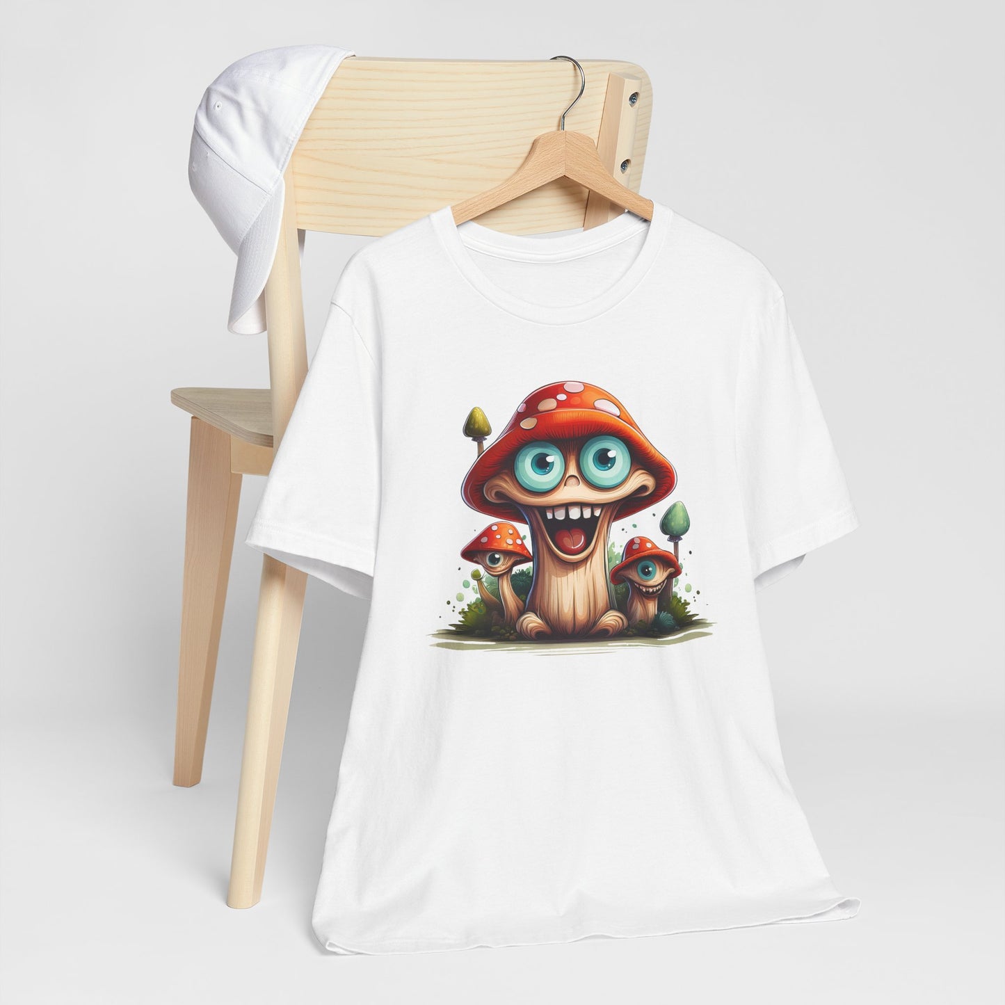 Cute Mushroom Graphic Tee, Fun Cartoon Shirt, Funny Mushroom Shirt, Cute Cartoon Tees, Graphic T-Shirt, Art Design T-Shirt