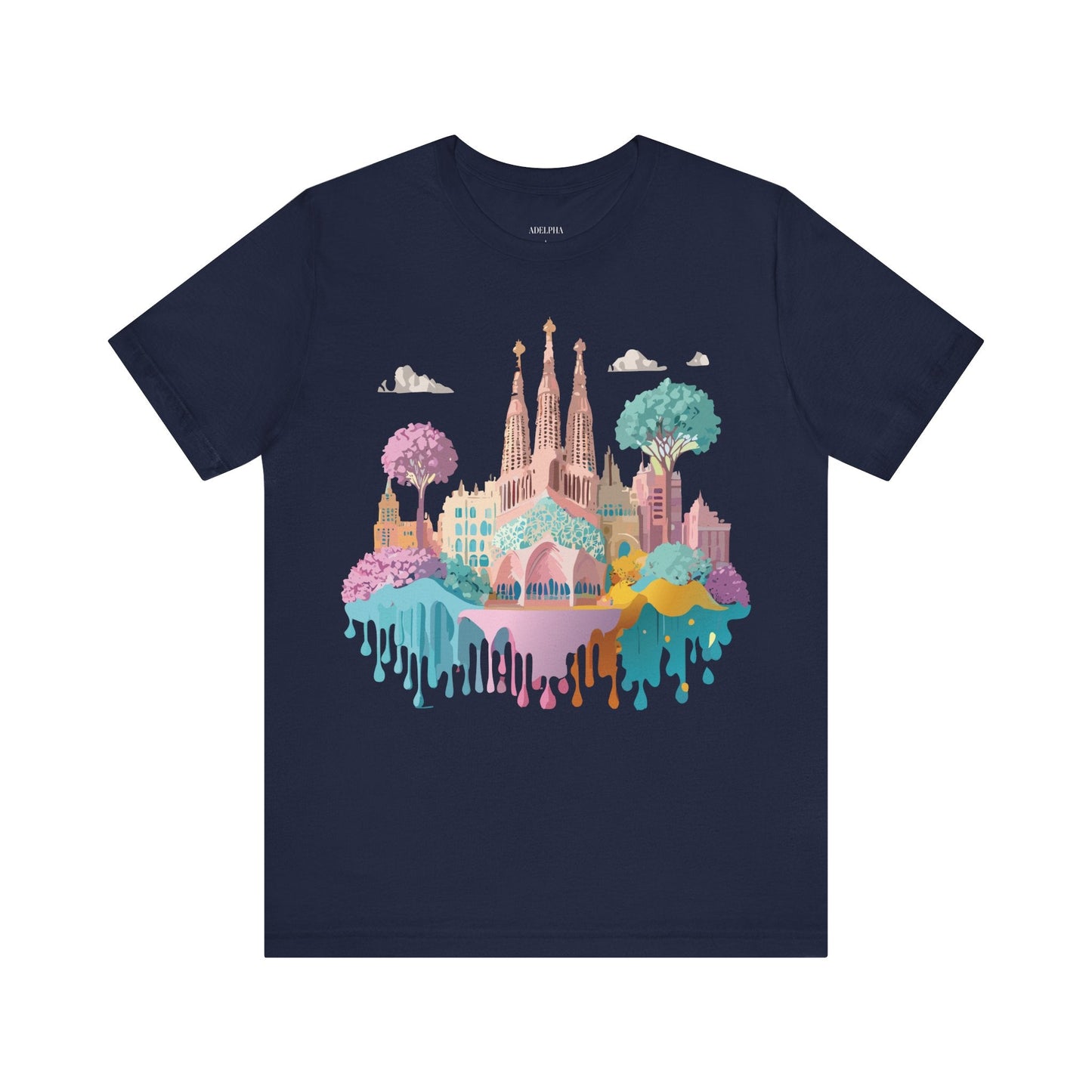 Barcelona Tourist Shirt Unisex Graphic Tee Featuring Original Vintage Art Adelpha
