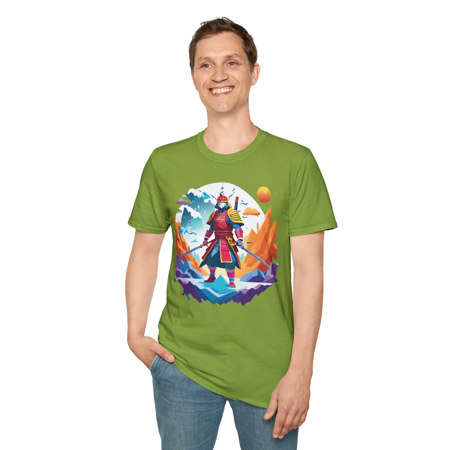 Samurai Shirt Unisex Short Sleeve T Shirt Gildan Softstyle 64000 100 Percent Ring Spun Cotton Tee
