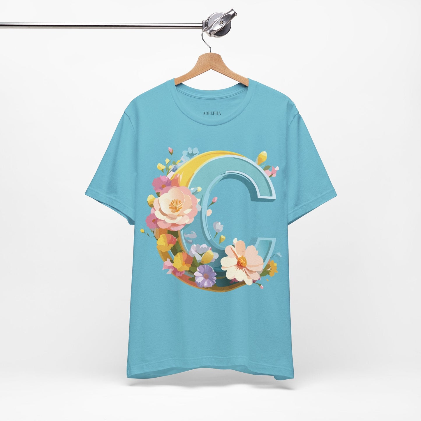Letter C Shirt Graphic Tee Unisex Vintage Art Design Tee Adelpha Premium Short Sleeve