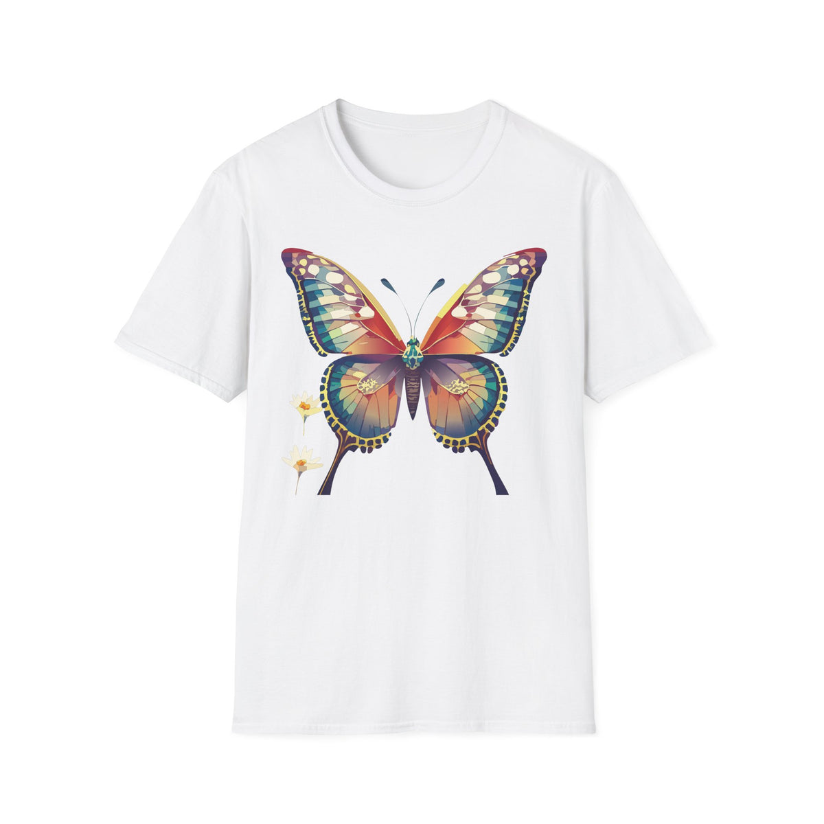 Butterfly Watercolor T-Shirt — Vibrant Multicolor Butterfly Tee for Spring Graphic Tee Unisex 100 Cotton Gildan T-Shirt