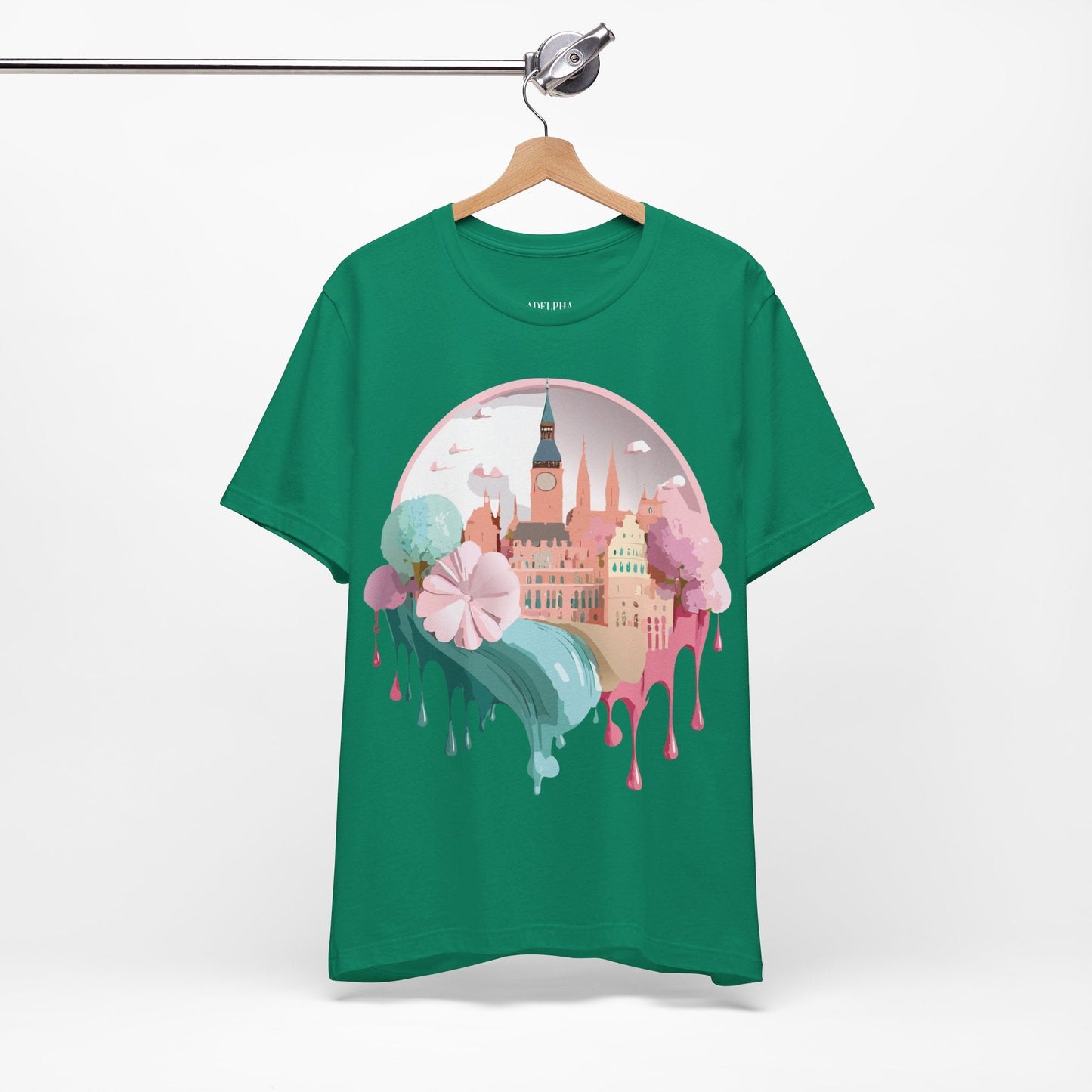 Prague Tourist Graphic Tee by Adelpha Unisex Vintage Style Short Sleeve Shirt Collection