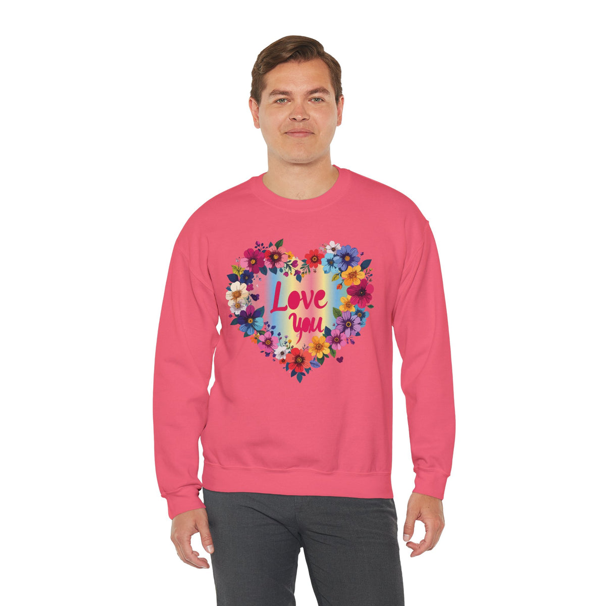 Floral Love You Heart Sweatshirt, Floral Heart Sweatshirt, Floral Love Sweatshirt, Valentine's Day Sweatshirt, Floral Sweatshirt 111